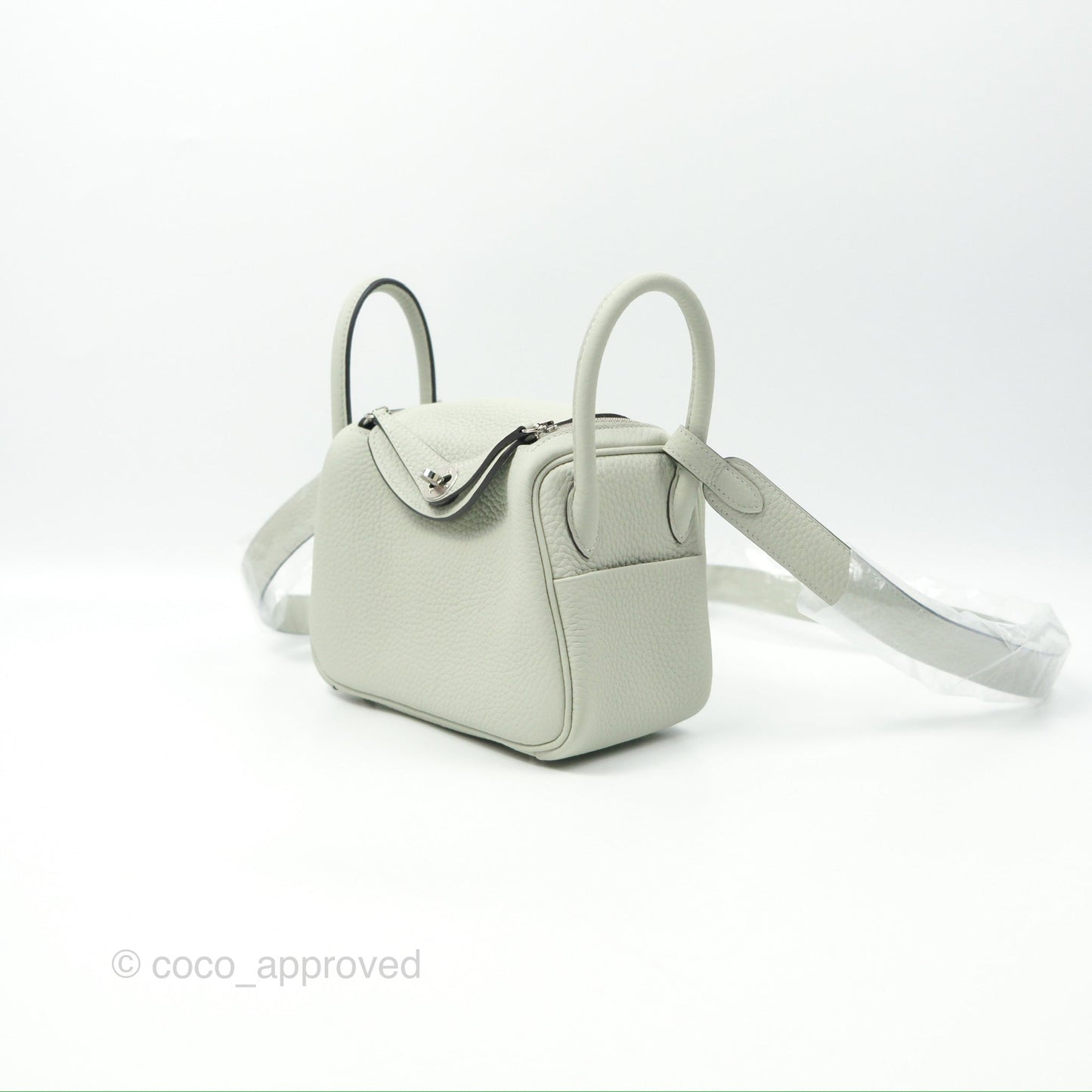 Hermès Mini Lindy 20 Gris Neve Clemence Palladium Hardware