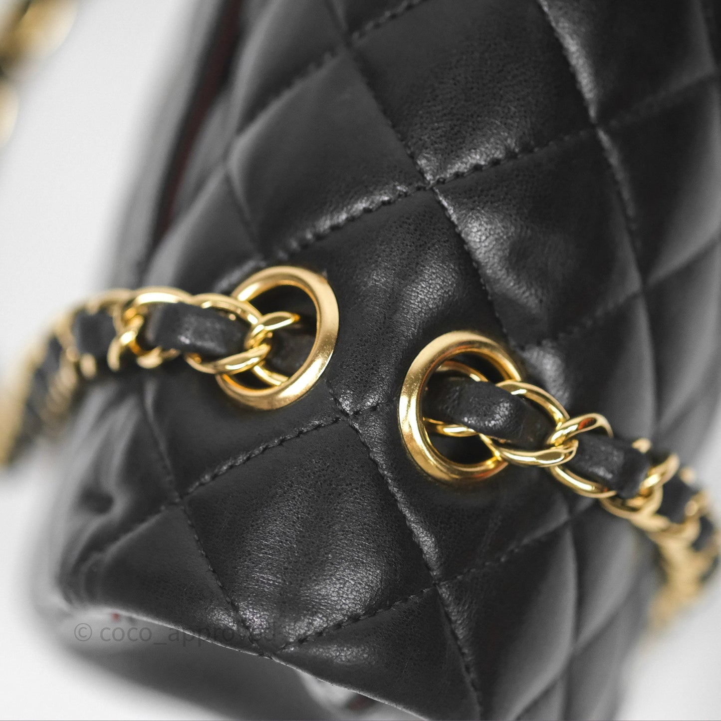 Chanel Classic M/L Medium Flap Quilted Black Lambskin Gold Hardware