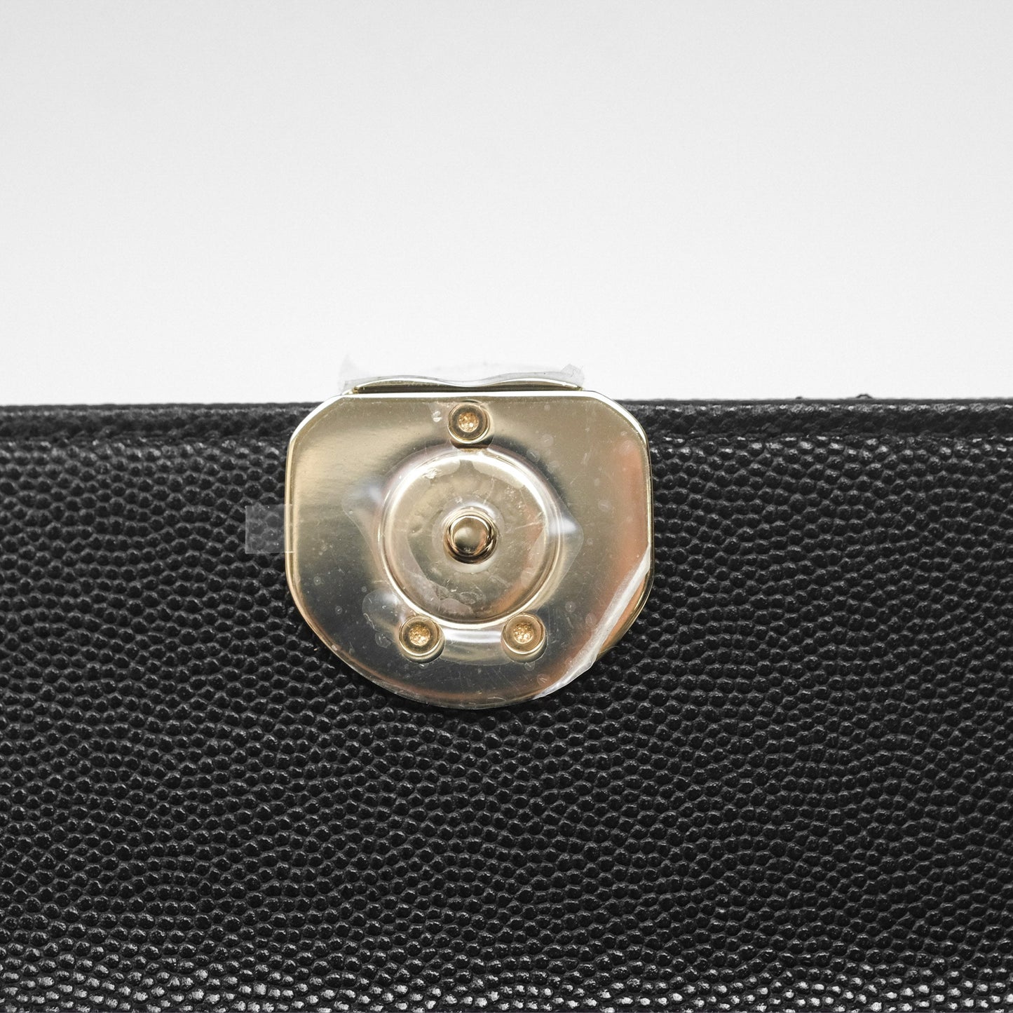 Chanel Top Handle Clutch with Chain Black Caviar Light Gold Hardware