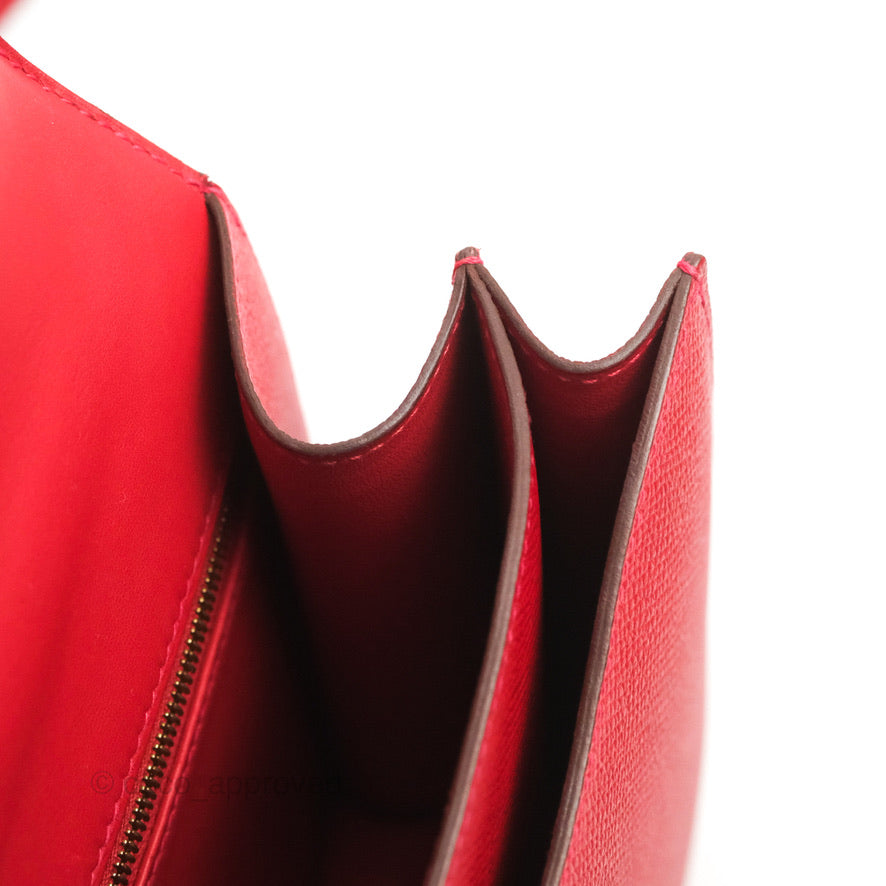 Hermès Constance 24 Rouge Casaque Epsom Gold Hardware