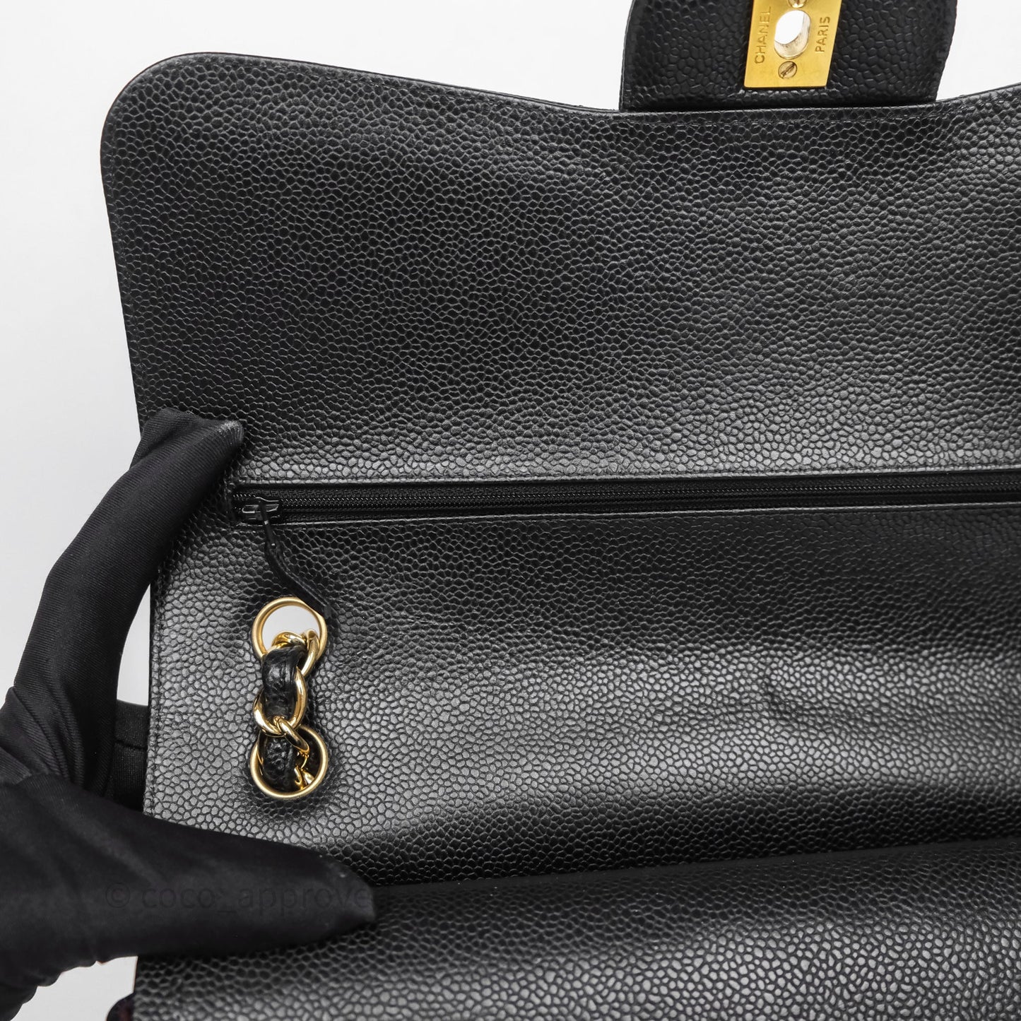 Chanel Jumbo Double Flap Black Caviar Gold Hardware⁣⁣