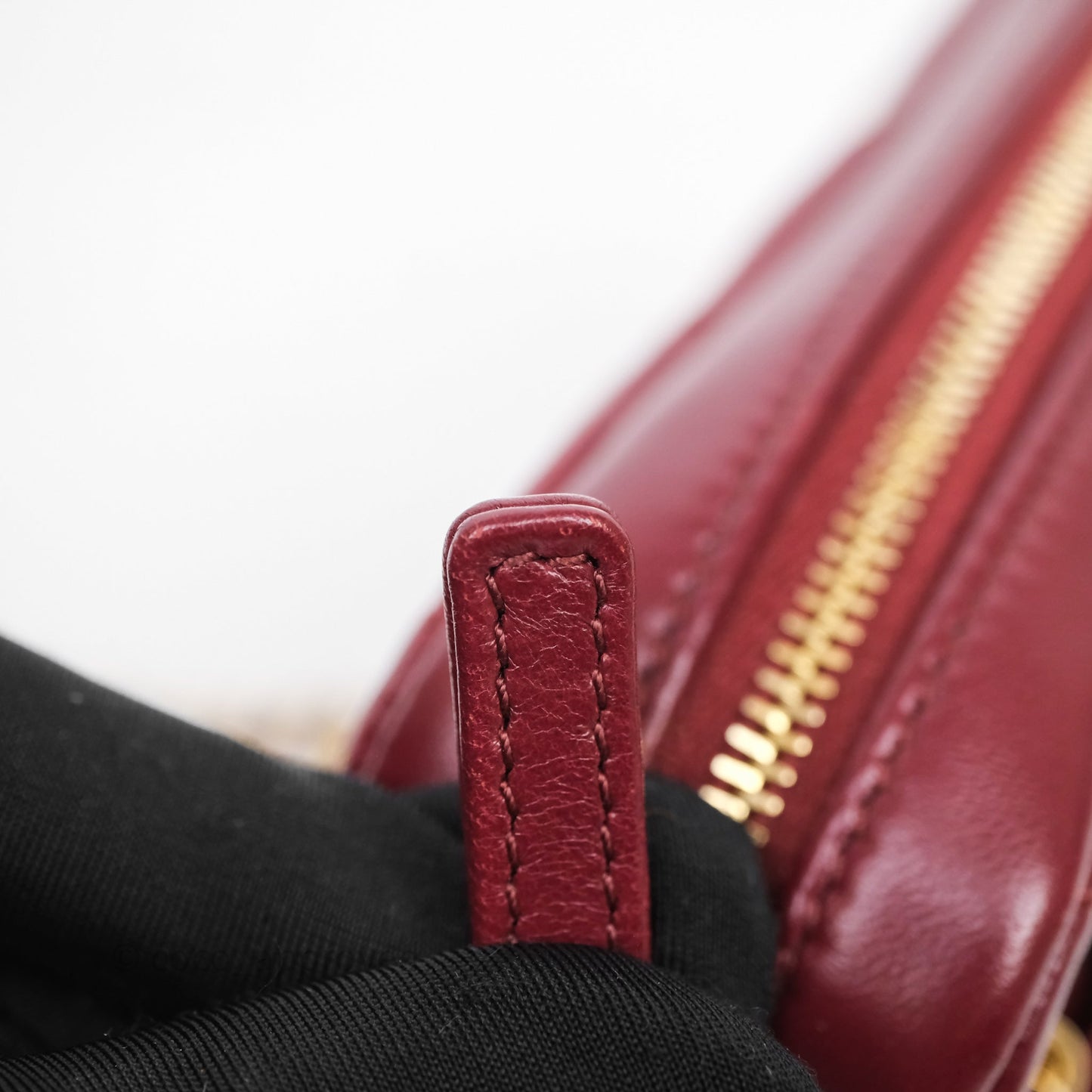 Chanel Small Camera Bag Burgundy Lambskin Gold Hardware