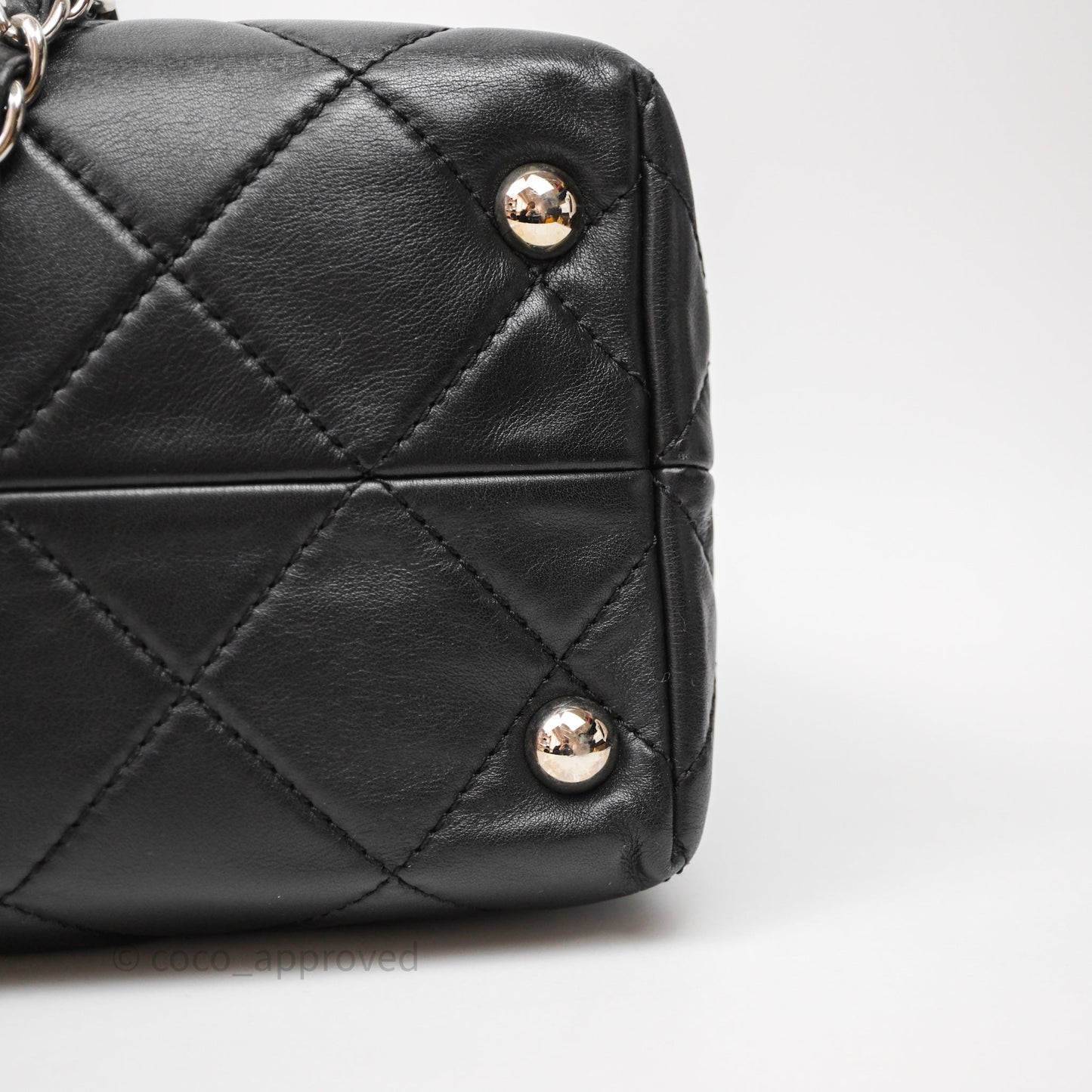 Chanel In The Business Tote Bag Black Calfskin Silver Hardware