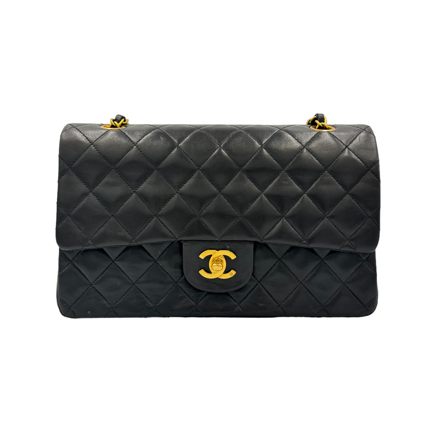 Luxury Chanel Classic Double Flap Medium Black Lambskin Gold