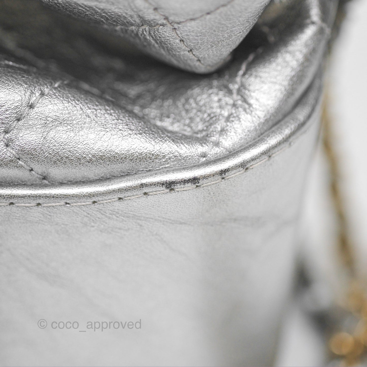 Chanel Large Gabrielle Hobo Metallic Silver Aged Calfskin Mixed Hardware