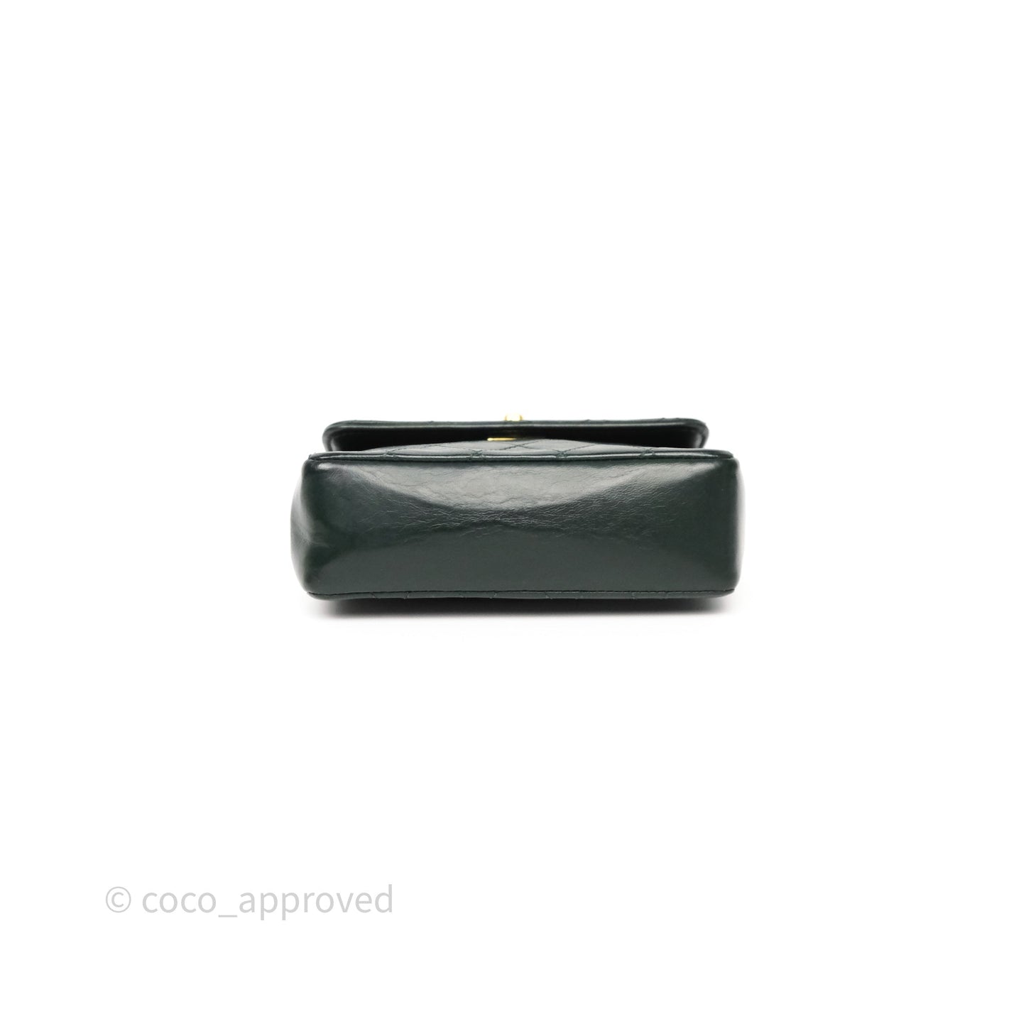 Chanel Vintage Mini Flap Bag Dark Green Lambskin Gold Hardware
