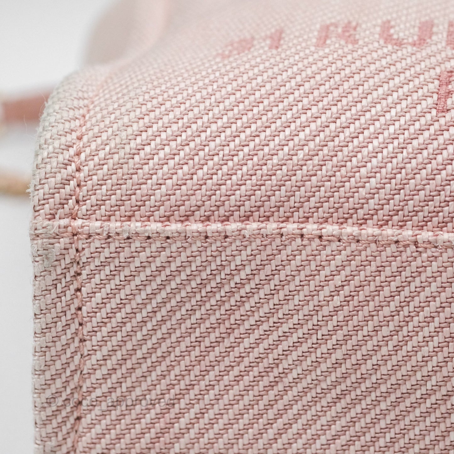 Chanel Small Vertical Deauville Canvas Pink Gold Hardware