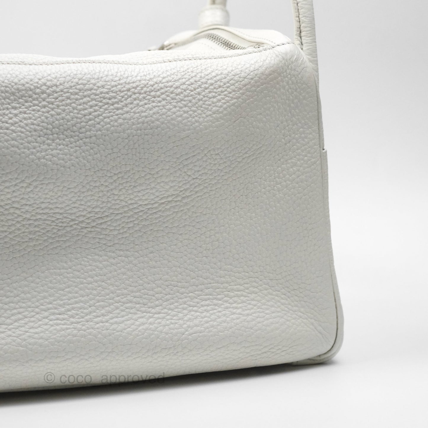Hermès Lindy 30 White Clemence Palladium Hardware