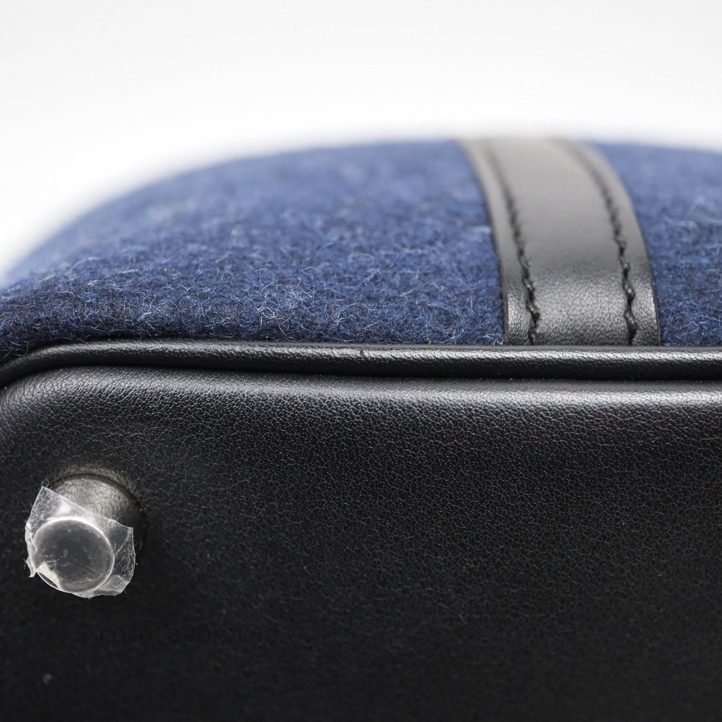 Hermès Picotin 18 Bleu Nuit 2Z / Swift Noir 89 Wool Feutre Swift Palladium Hardware