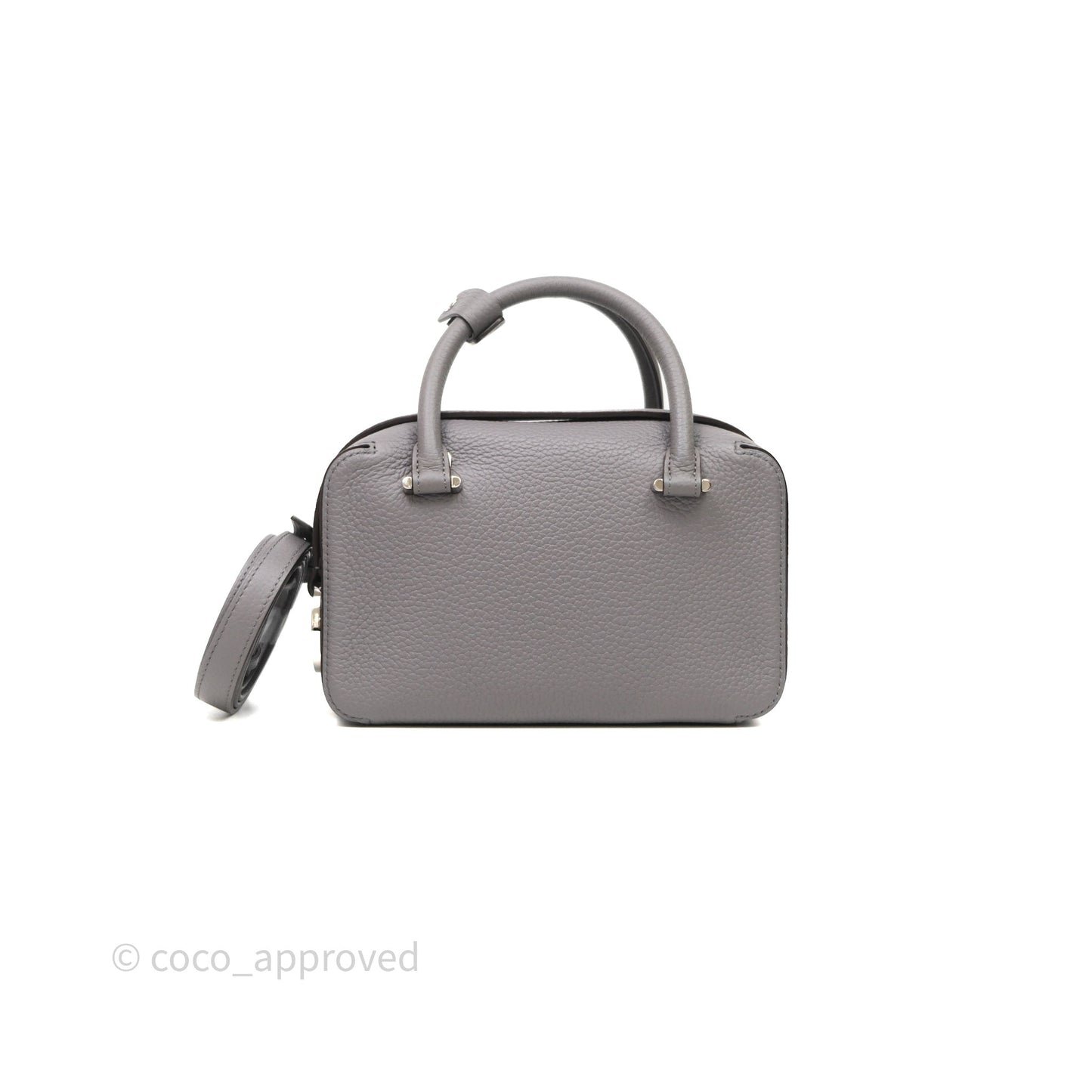 Delvaux Cool Box Mini Taurillon Soft Grained Grey Calfskin Silver Hardware