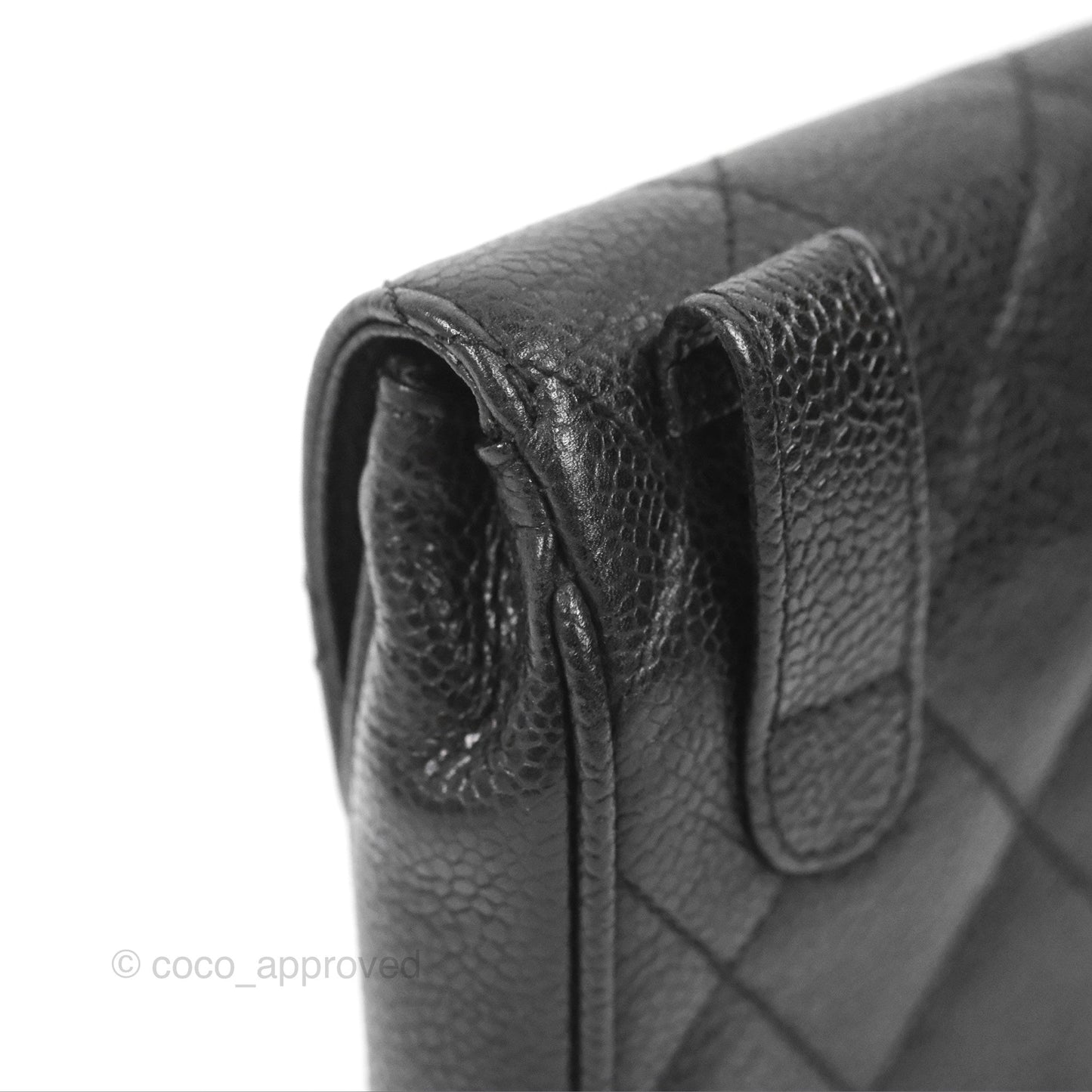 Chanel Vintage Belt Bag Quilted Black Caviar 24K Gold Hardware