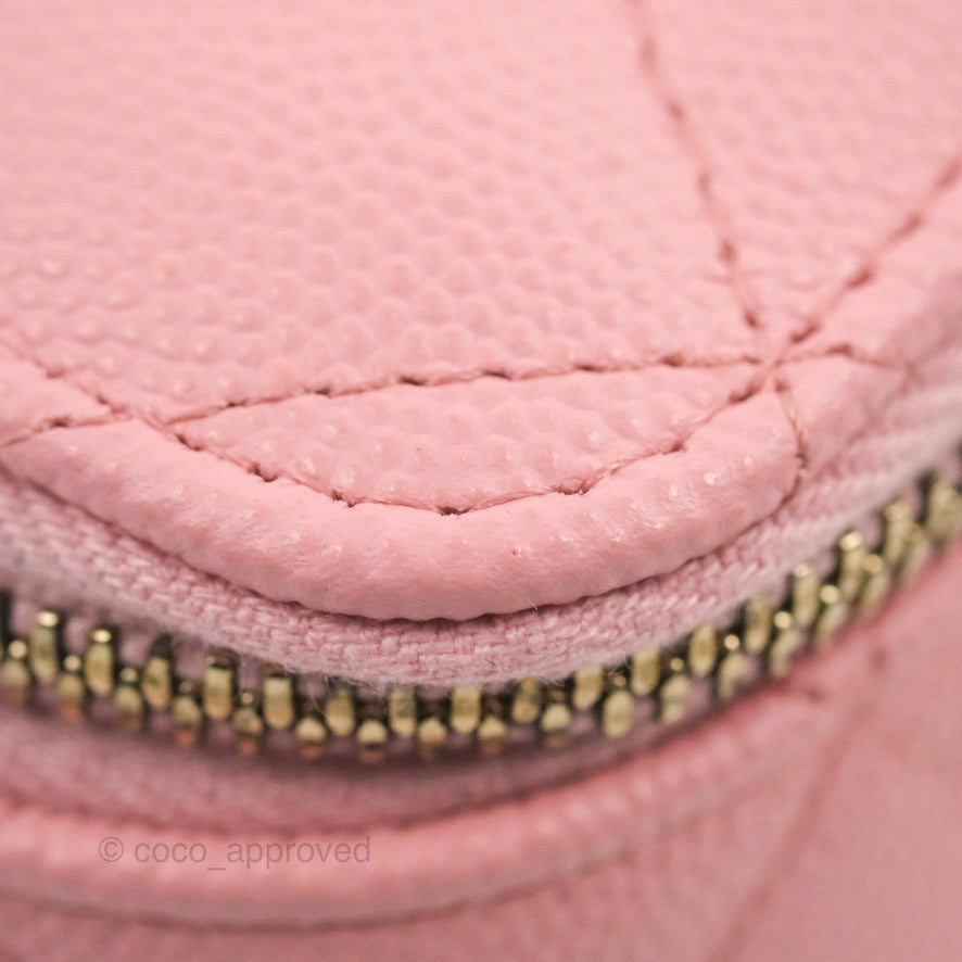 Chanel Vanity with Chain Pink Caviar Gold Hardware