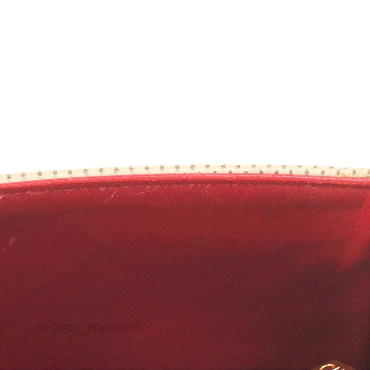 Chanel Vintage Medium Perforated Single Flap Beige/Red Matte Gold Hardware⁣⁣