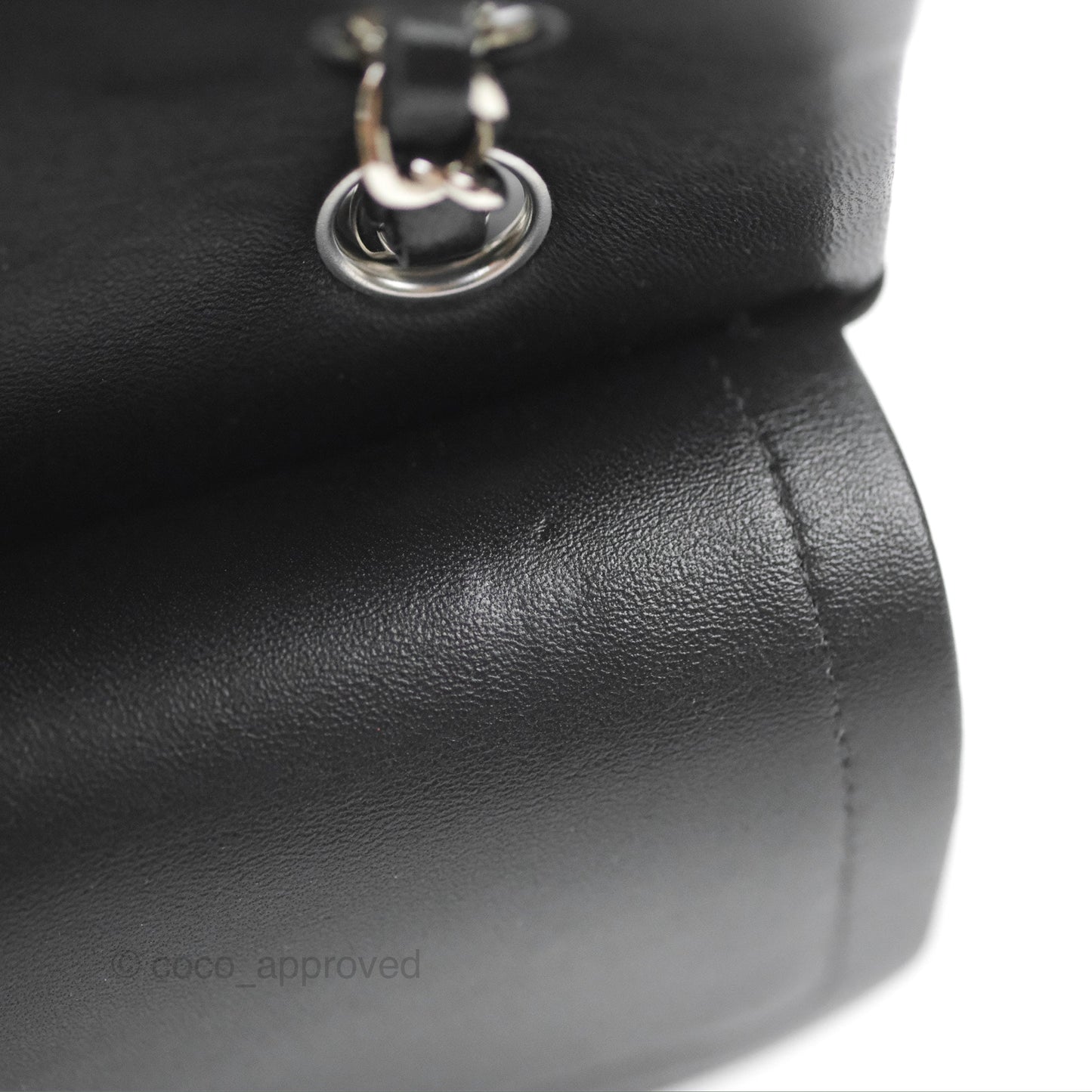 Chanel Small Classic Quilted Flap Black Lambskin Silver Hardware