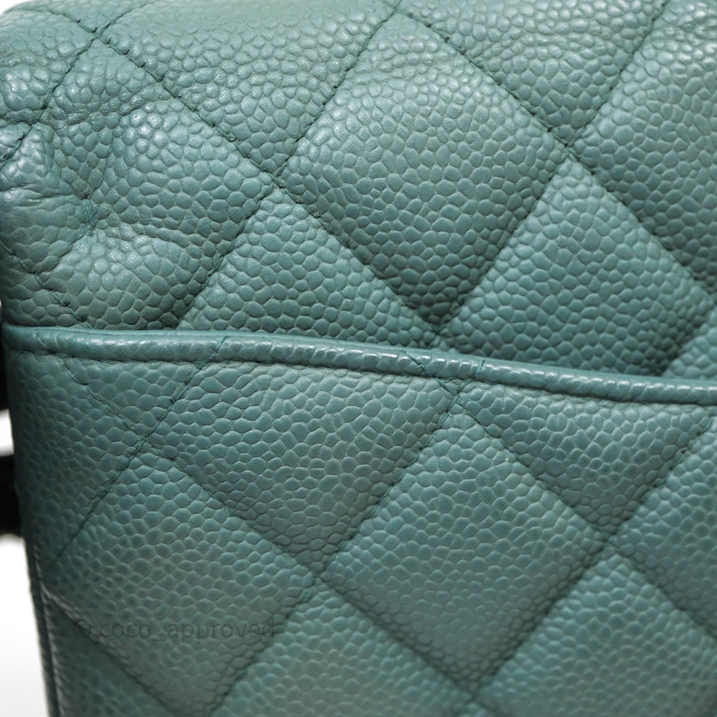 Chanel Quilted Clutch with Chain Green Caviar Gold Hardware