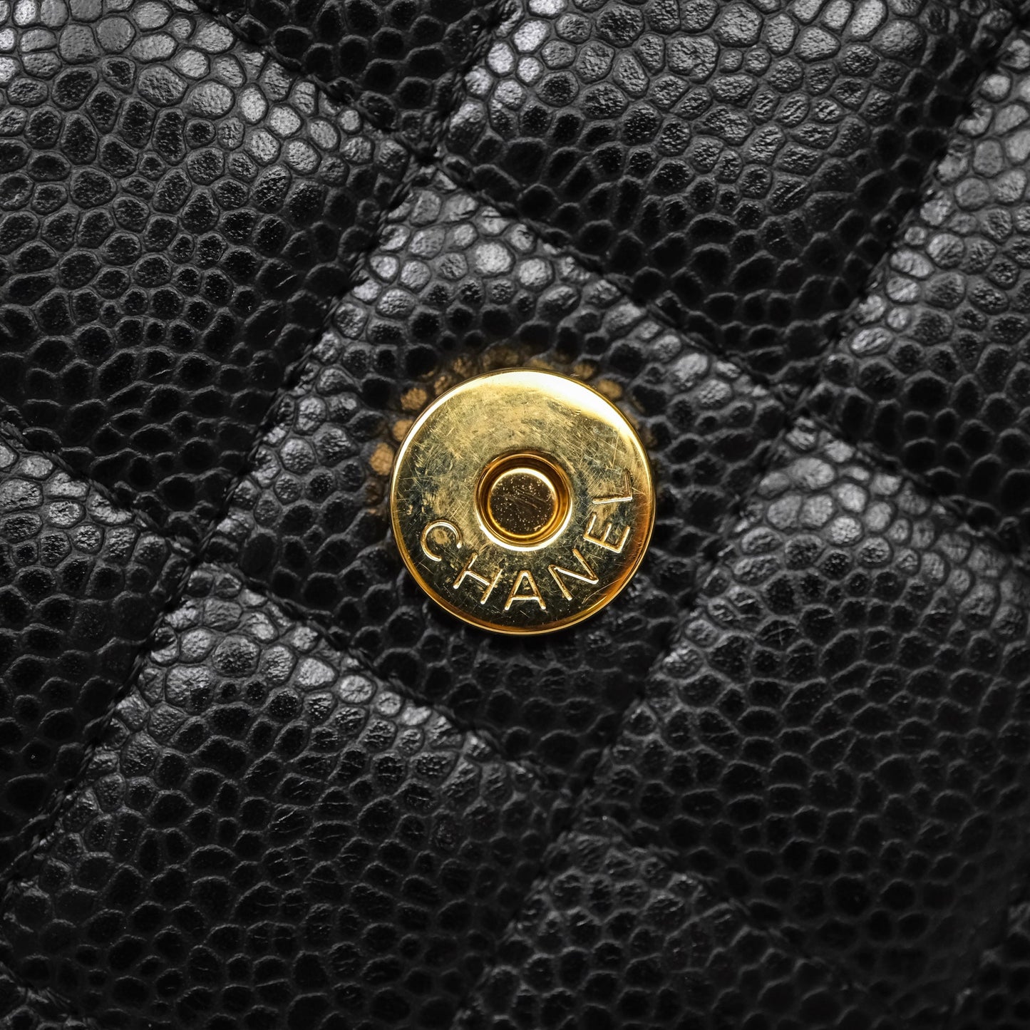Chanel Quilted WOC Black Caviar Gold Hardware