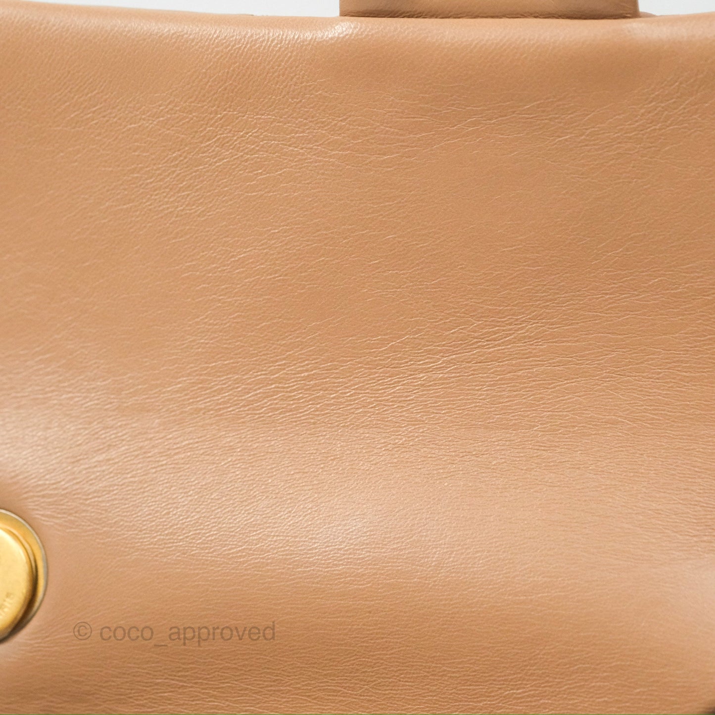 Chanel Small All Slide Adjustable Chain Flap Bag Beige Lambskin Aged Gold Hardware