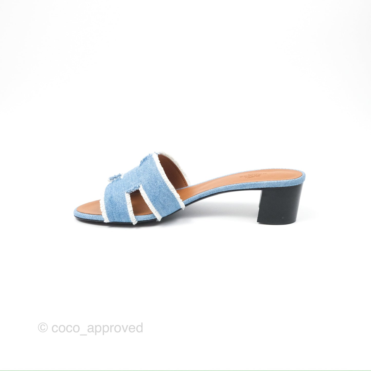 Hermès Oasis Denim Bleu Clair Sandals Size 38.5