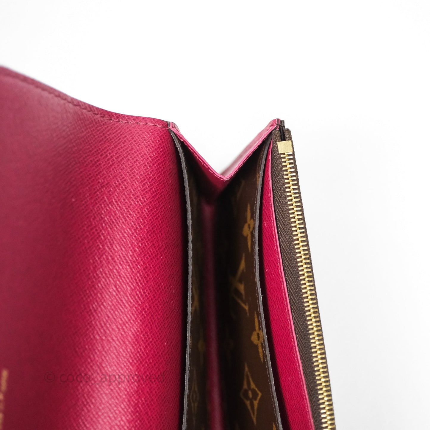Louis Vuitton Emilie Wallet Monogram Canvas Fuchsia Pink