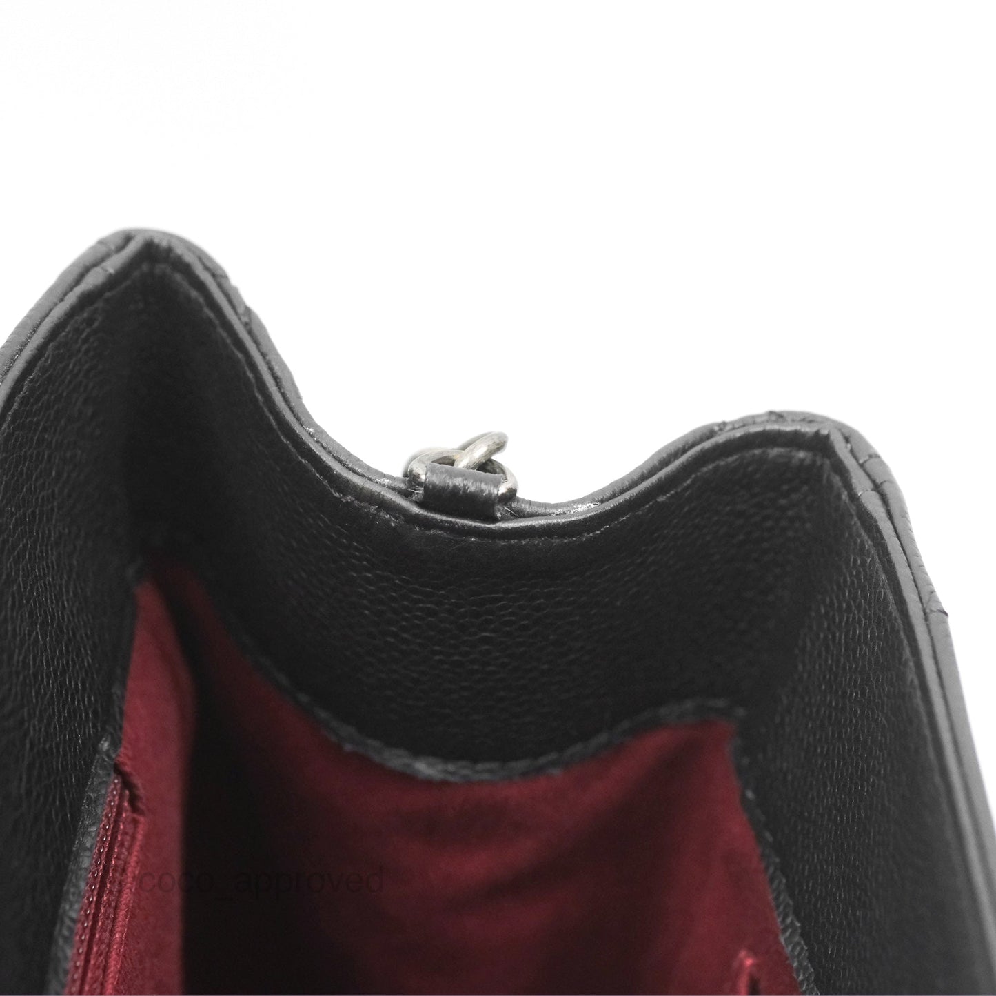 Chanel Top Handle Flap Bag Black Caviar Ruthenium Hardware