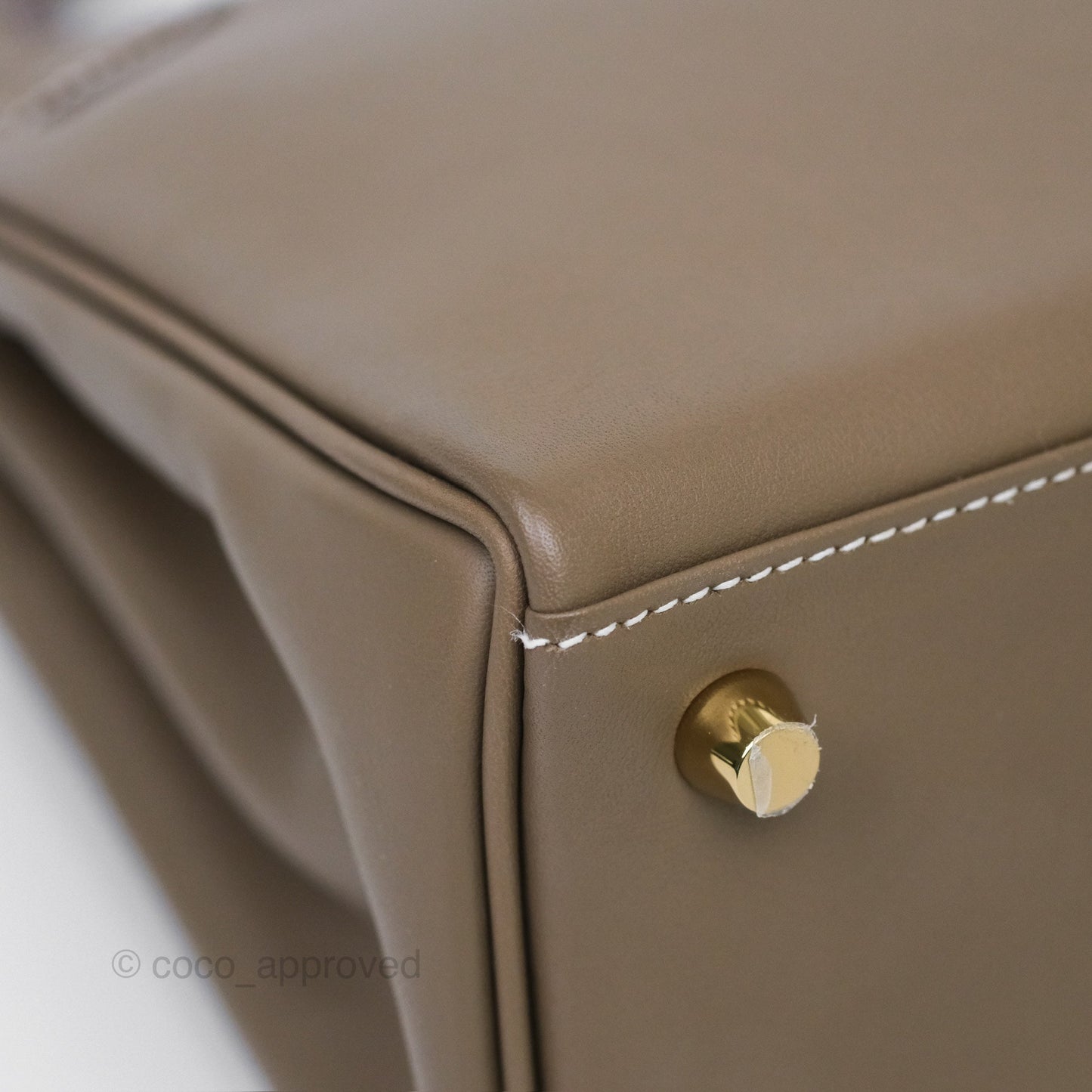 Hermès Retourne Kelly 25 Etoupe 18 Swift Gold Hardware