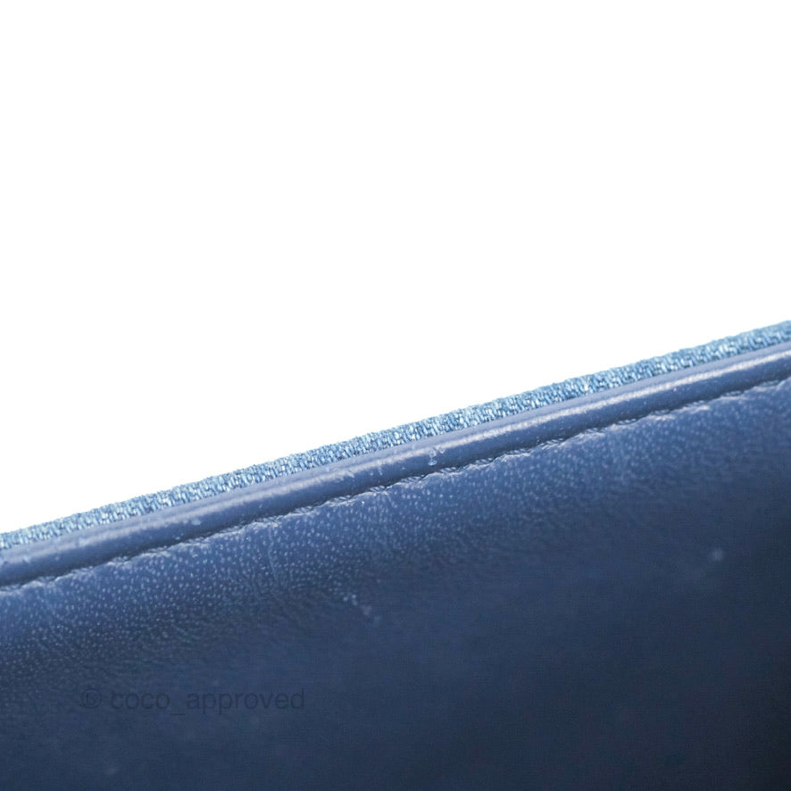 Chanel Medium Boy Blue Denim Tweed Ruthenium Hardware