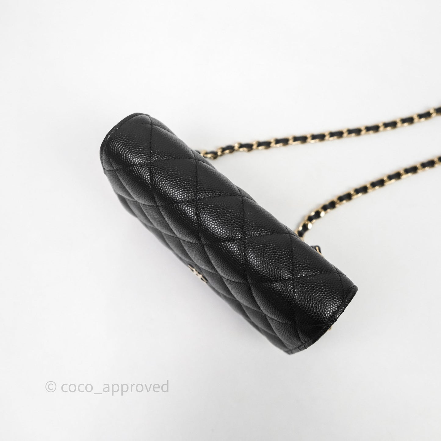 Chanel Quilted Mini Wallet on Chain WOC Black Caviar Gold Hardware