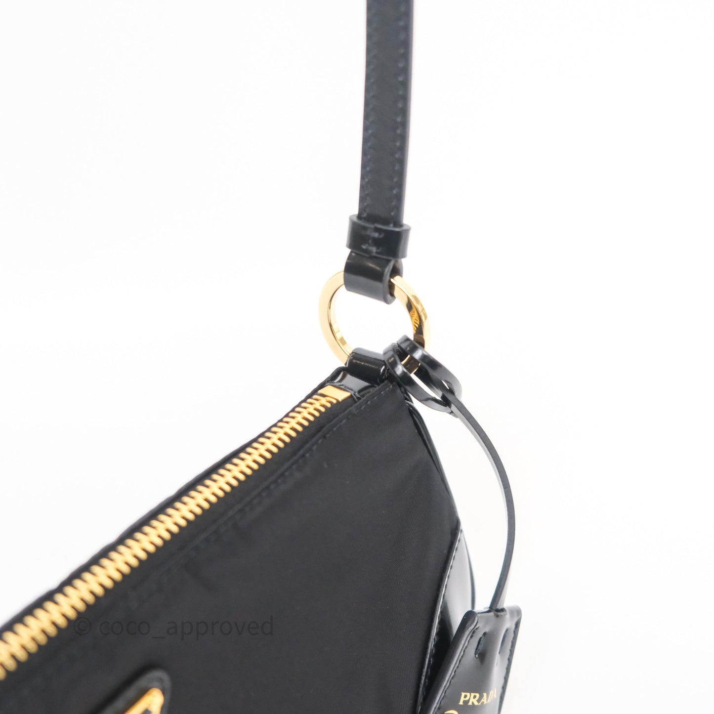 Prada Re-Edition 2002 Re-Nylon Small Shoulder Bag Black Gold Hardware