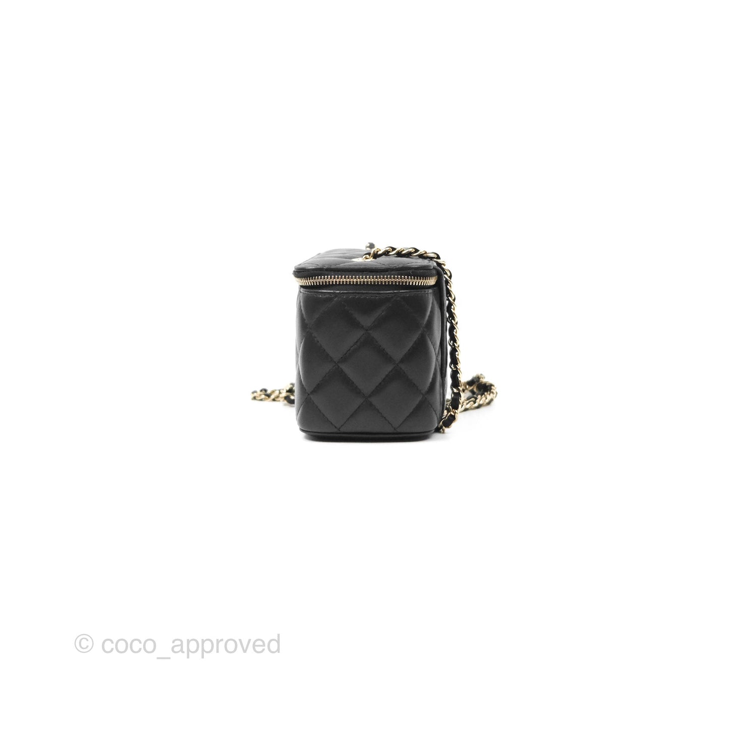 Chanel Vanity Rectangular Black Lambskin Gold Hardware