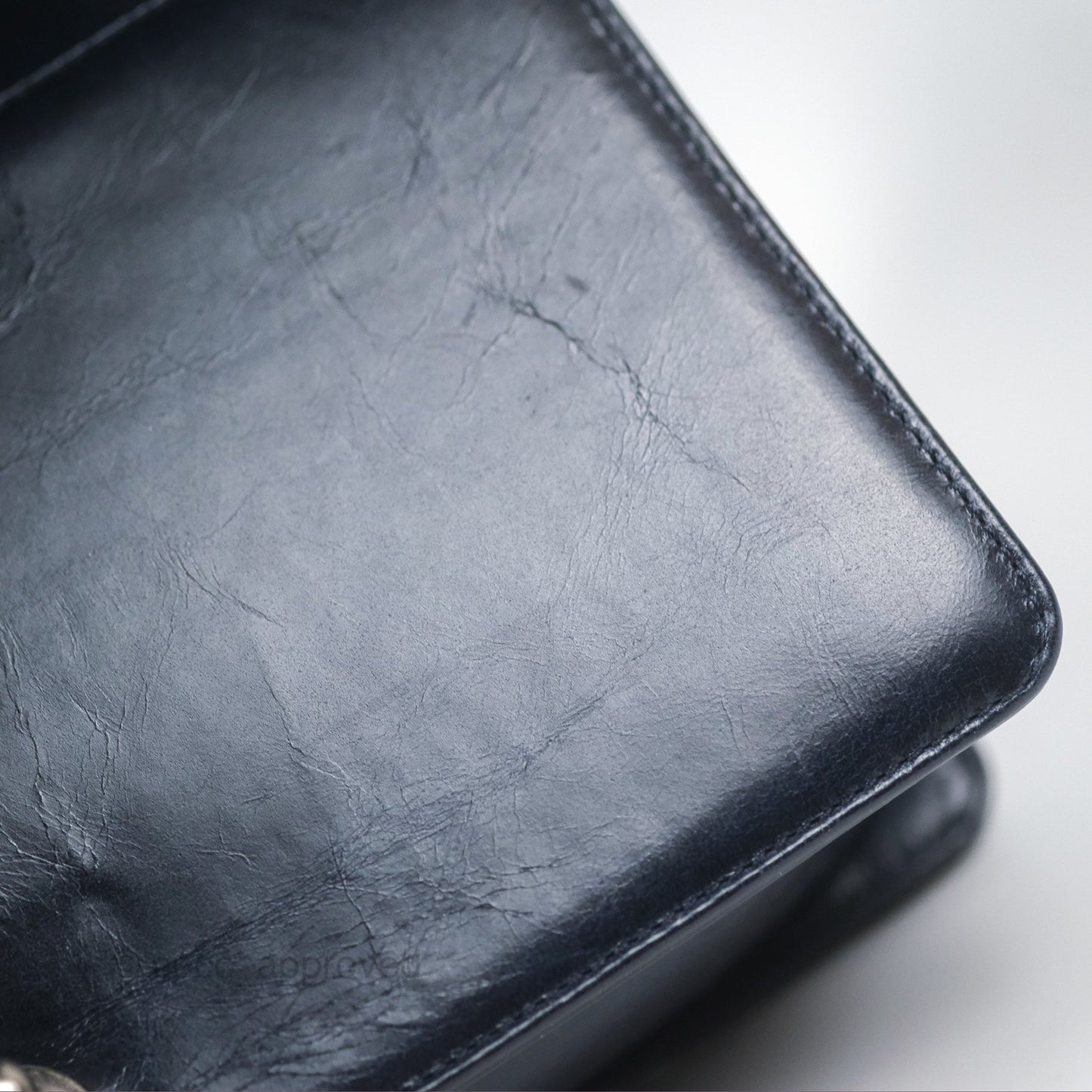 Chanel Medium Chain Edge Boy Quilted Navy Aged Glazed Calfskin Ruthenium Hardware