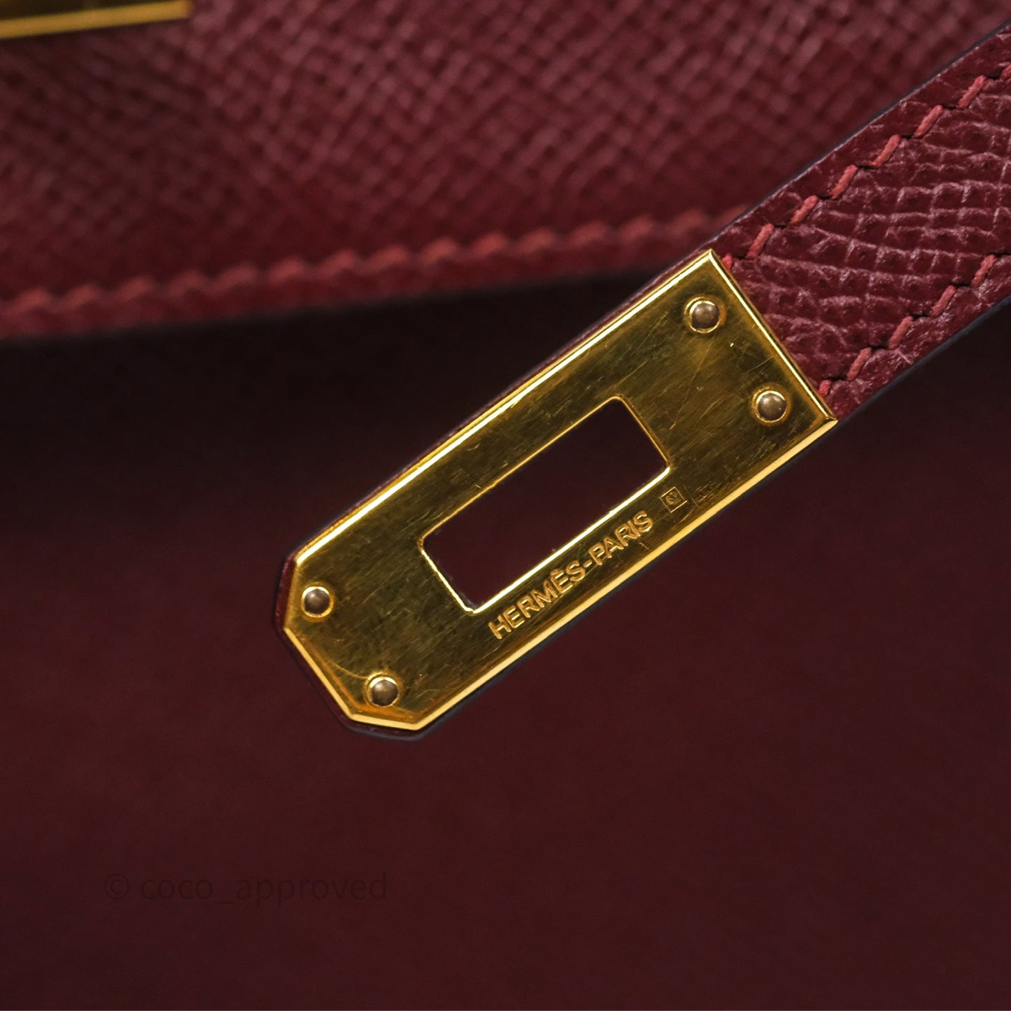 Hermès Sellier Kelly 25 Rouge H Epsom Gold Hardware