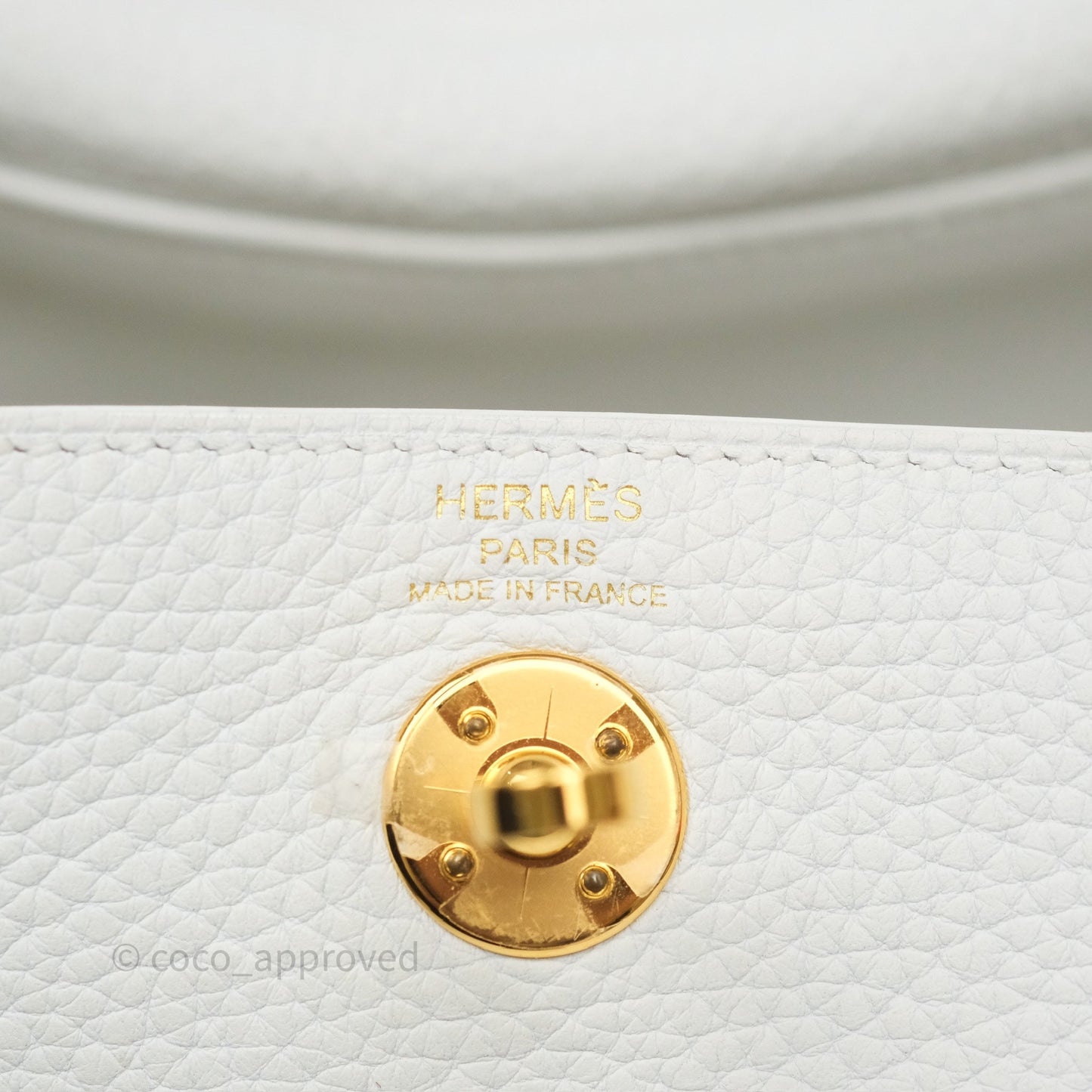 Hermès Mini Lindy 20 New White 0U Clemence Gold Hardware