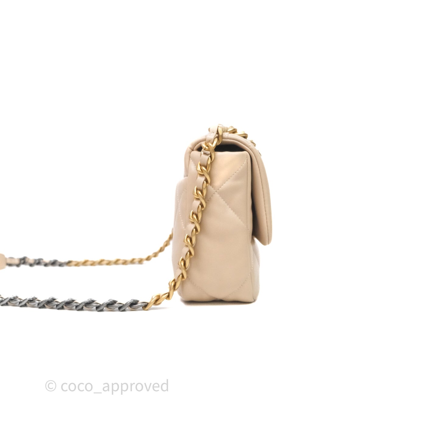 Chanel 19 Small Beige Lambskin Mixed Hardware