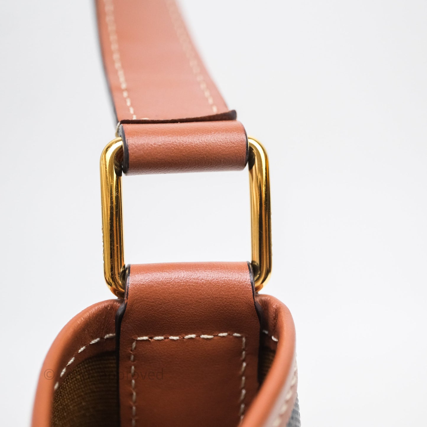Celine Small Bucket Triomphe Canvas Tan Calfskin