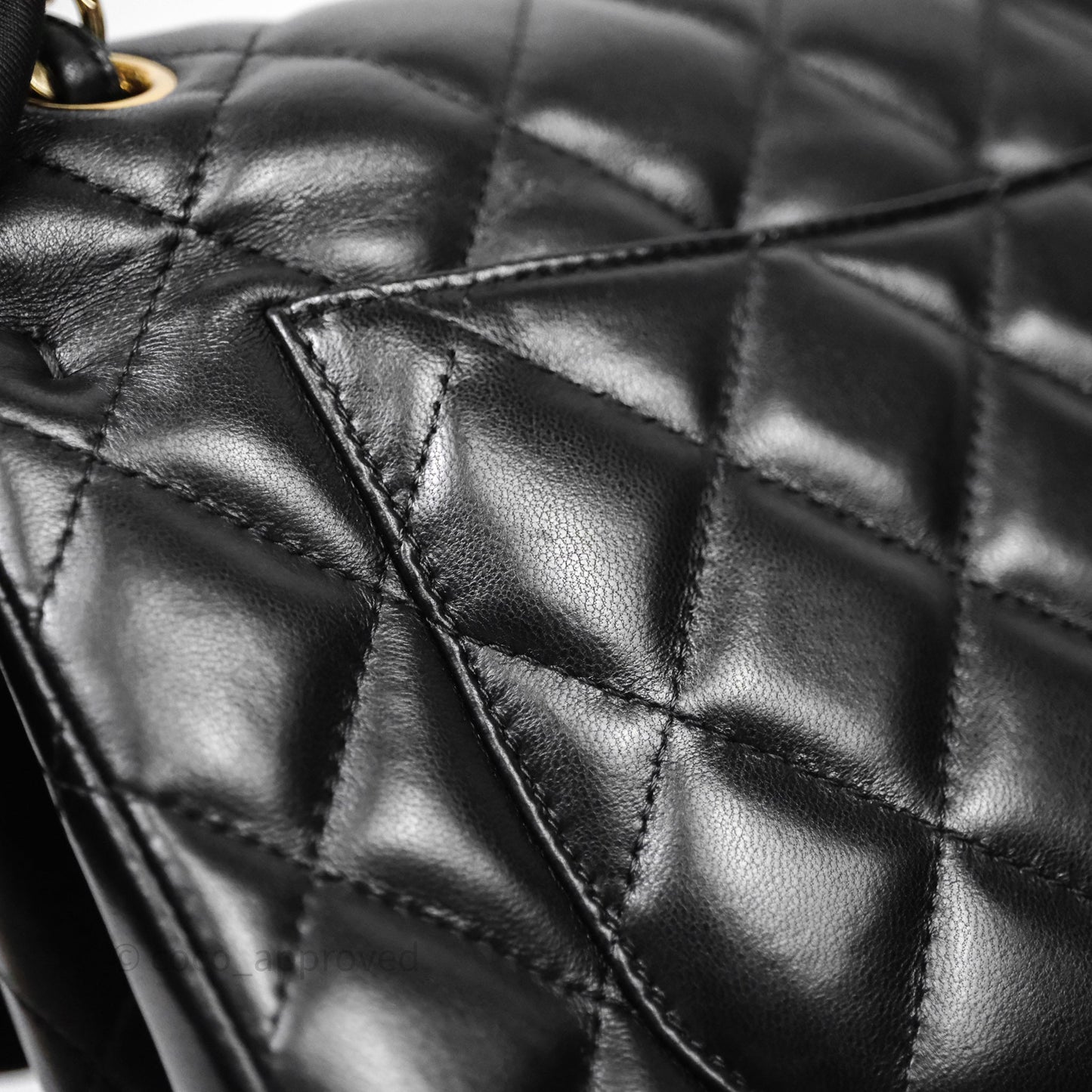Chanel Classic Jumbo Double Flap Black Lambskin Bag Gold Hardware
