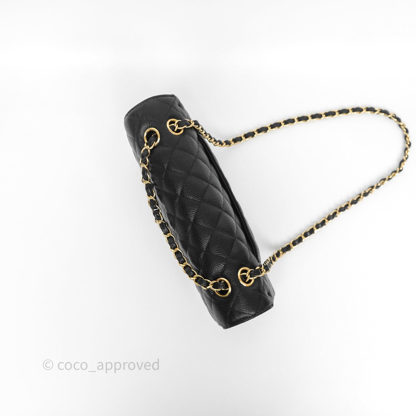 Chanel Classic M/L Medium Flap Quilted Black Caviar Gold Hardware