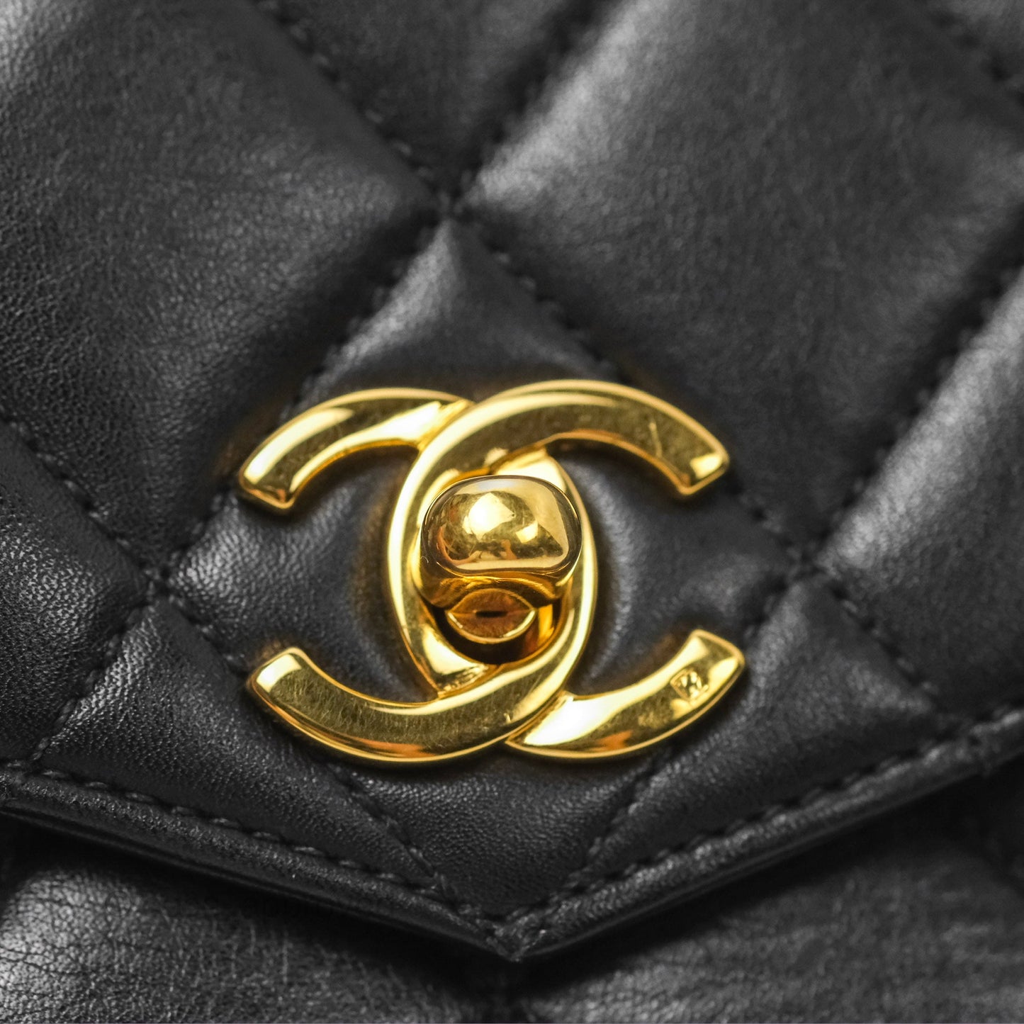 Chanel Vintage Belt Bag Quilted Black Lambskin 24K Gold Hardware