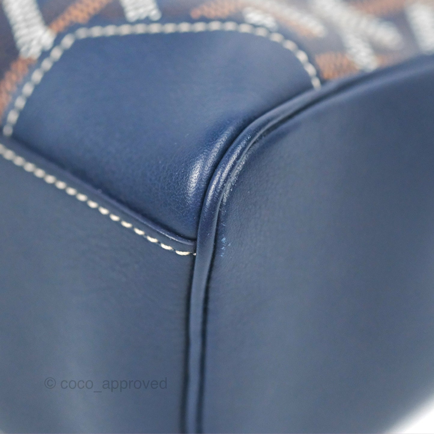 Goyard Saïgon Mini Bag Navy Goyardine Canvas/Chevroches Calfskin
