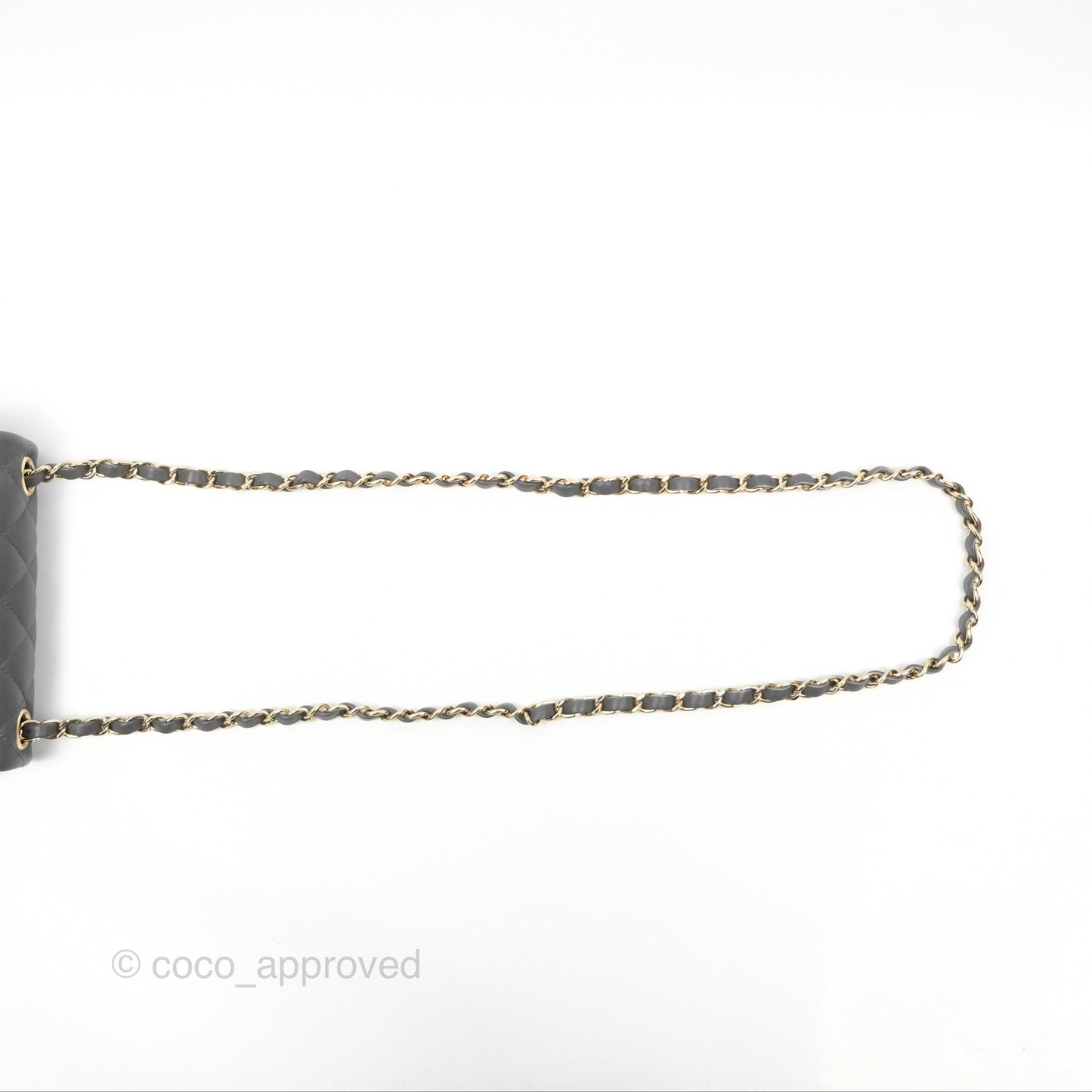 Chanel Quilted Mini Square Flap Grey Lambskin Gold Hardware