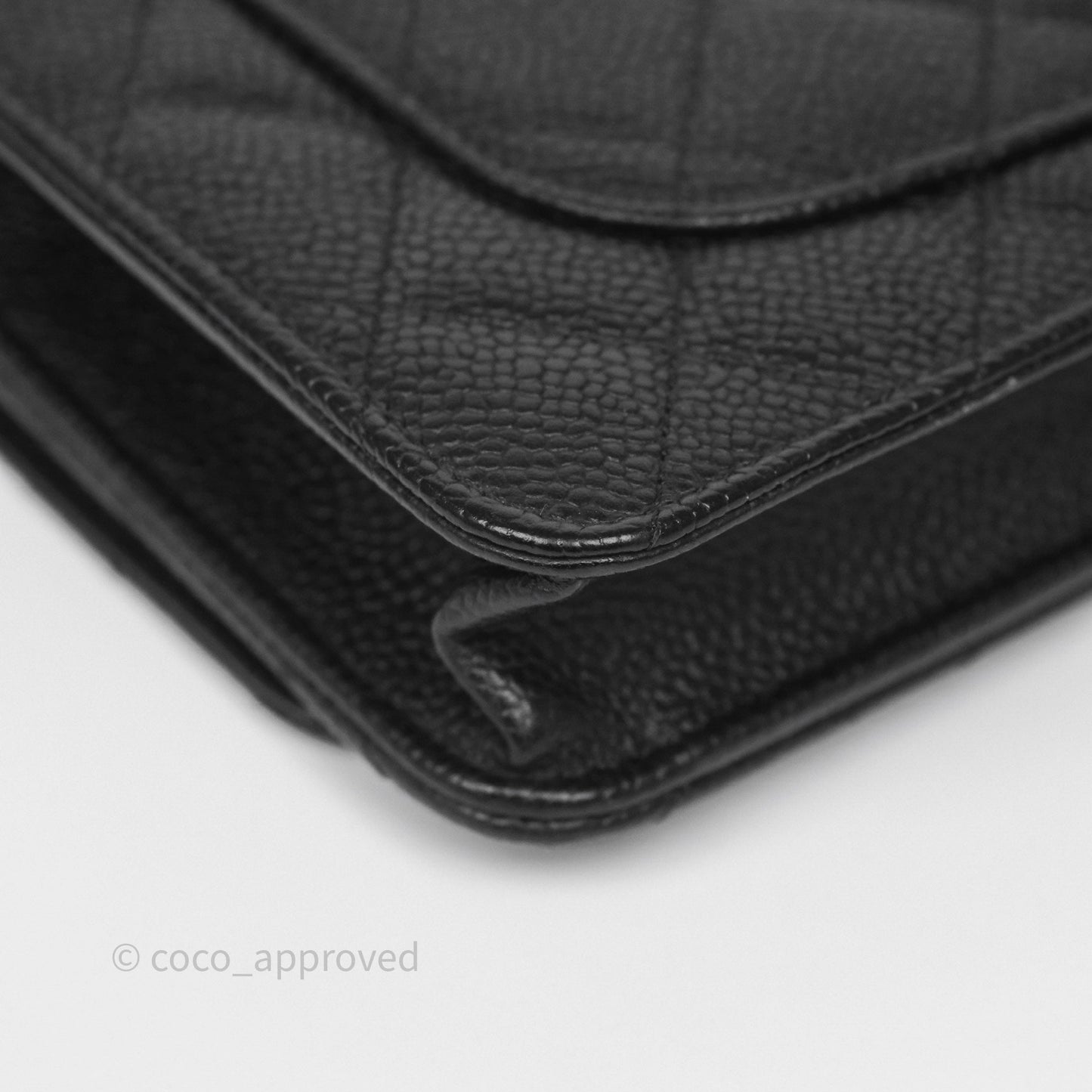 Chanel Classic Wallet On Chain WOC Quilted Black Caviar Silver Hardware