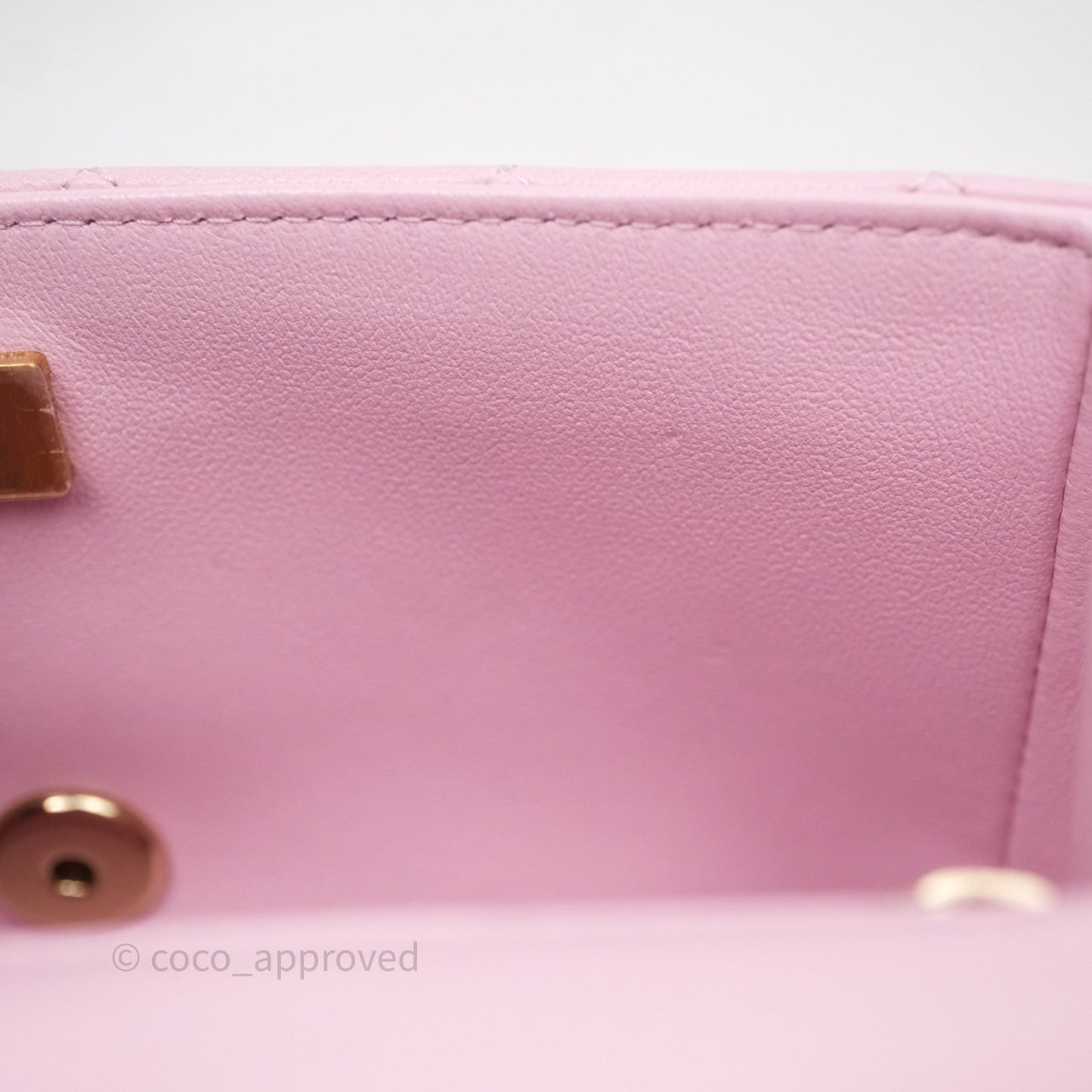 Chanel Top Handle Mini Rectangular Flap Pink Lambskin Gold Hardware