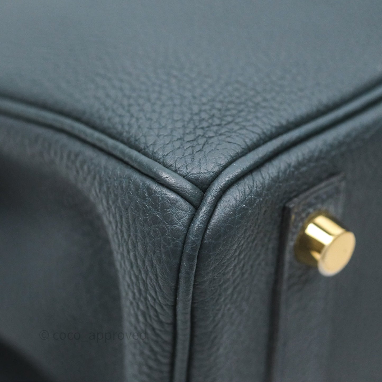 Hermès Birkin 25 Retourne Vert Rousseau V0 Togo Gold Hardware