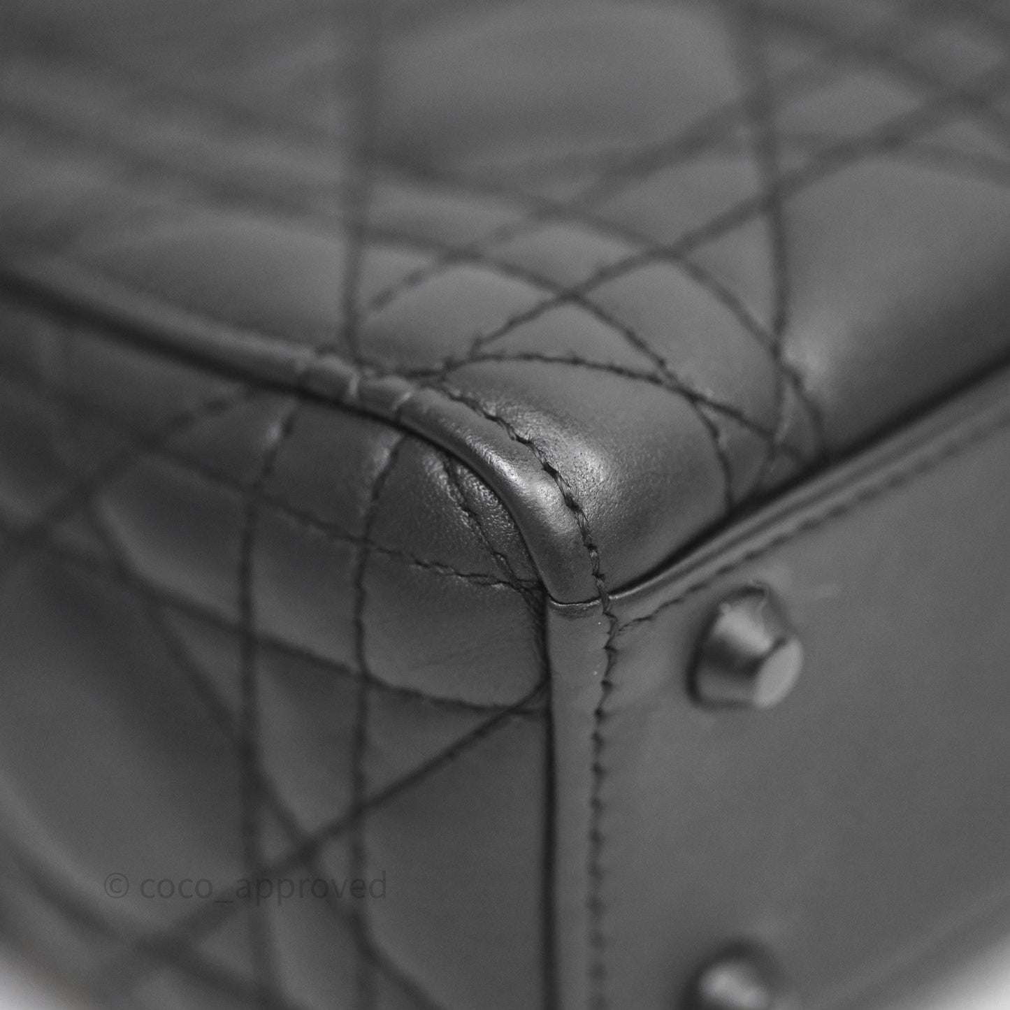 Dior Mini Lady Dior Ultra Matte Black Cannage Calfskin