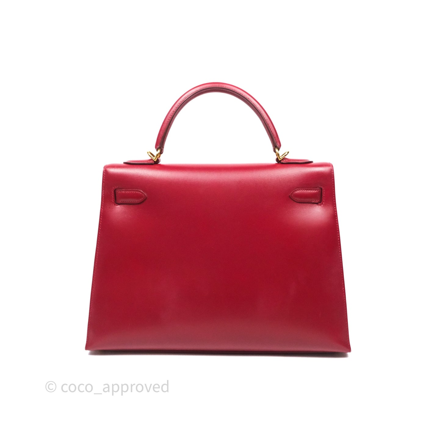 Hermès Vintage Kelly 32 Sellier Rouge Hermes 55 Box Leather Gold Hardware