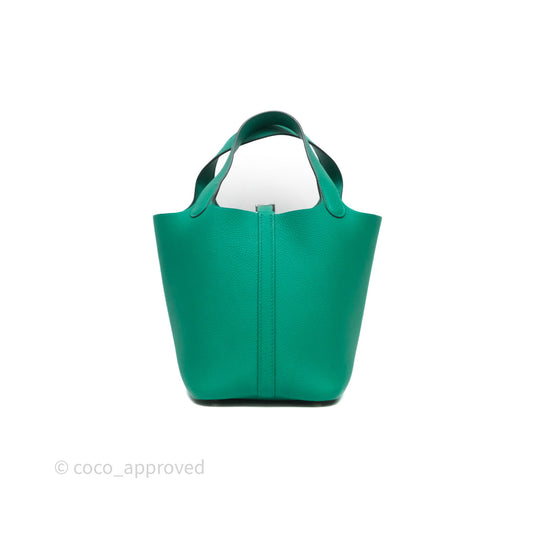 Hermes Picotin 18 Vert Jade O6 Clemence Palladium Hardware