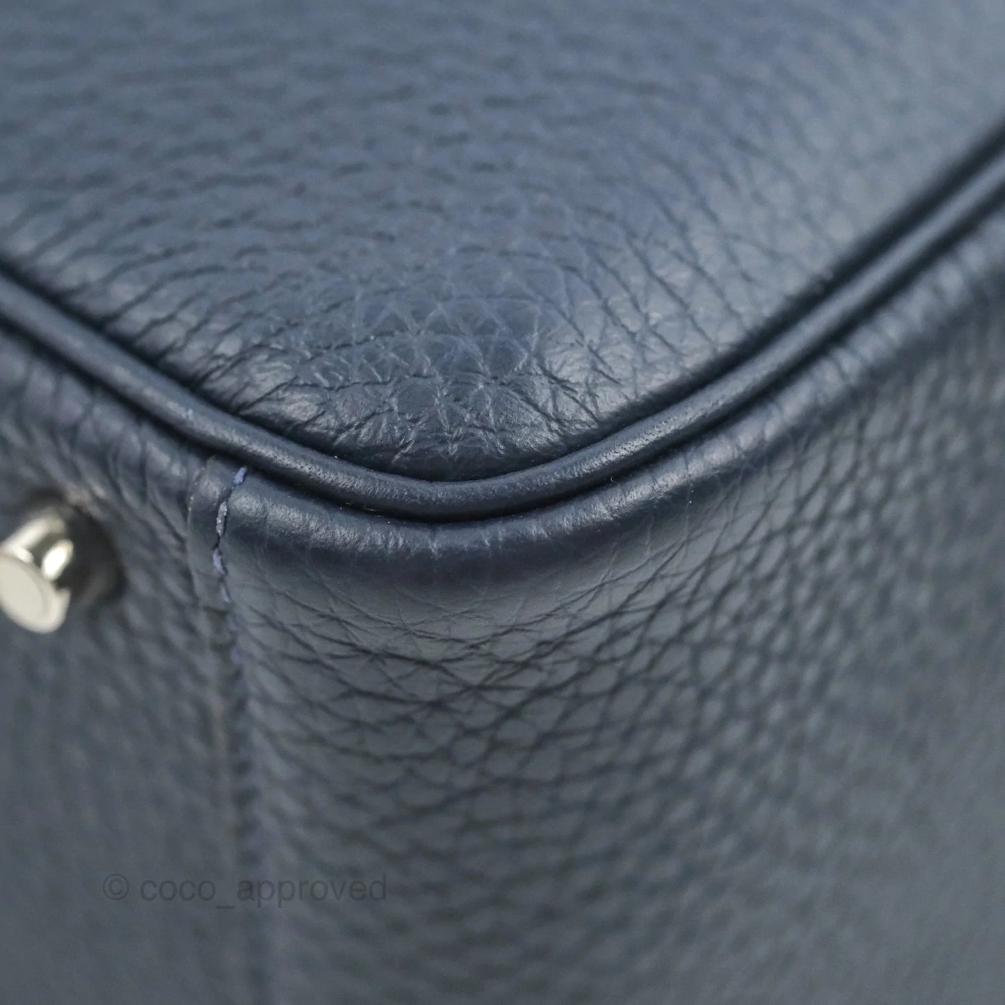 Hermès Mini Lindy 20 Bleu Nuit Clemence Palladium Hardware