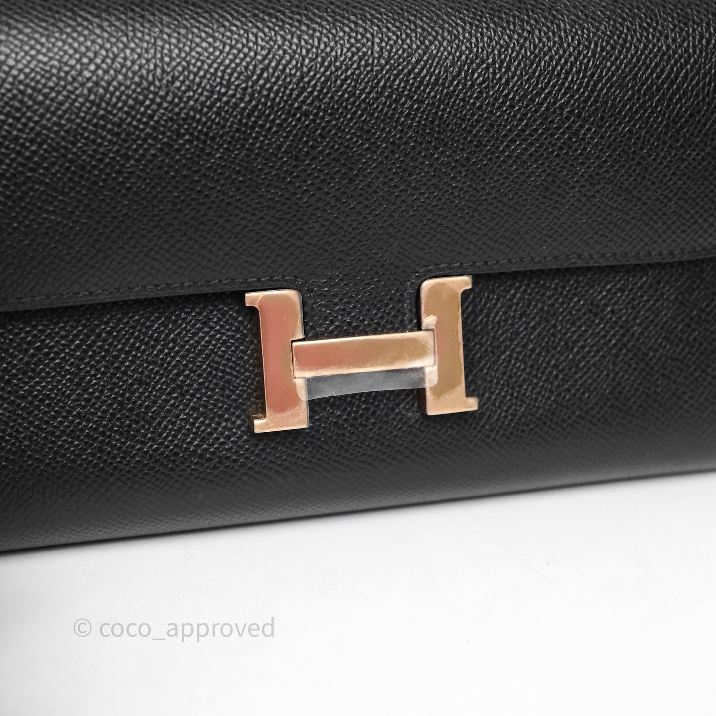 Hermès Constance Long To Go Wallet Black Noir 89 Epsom Rose Gold Hardware