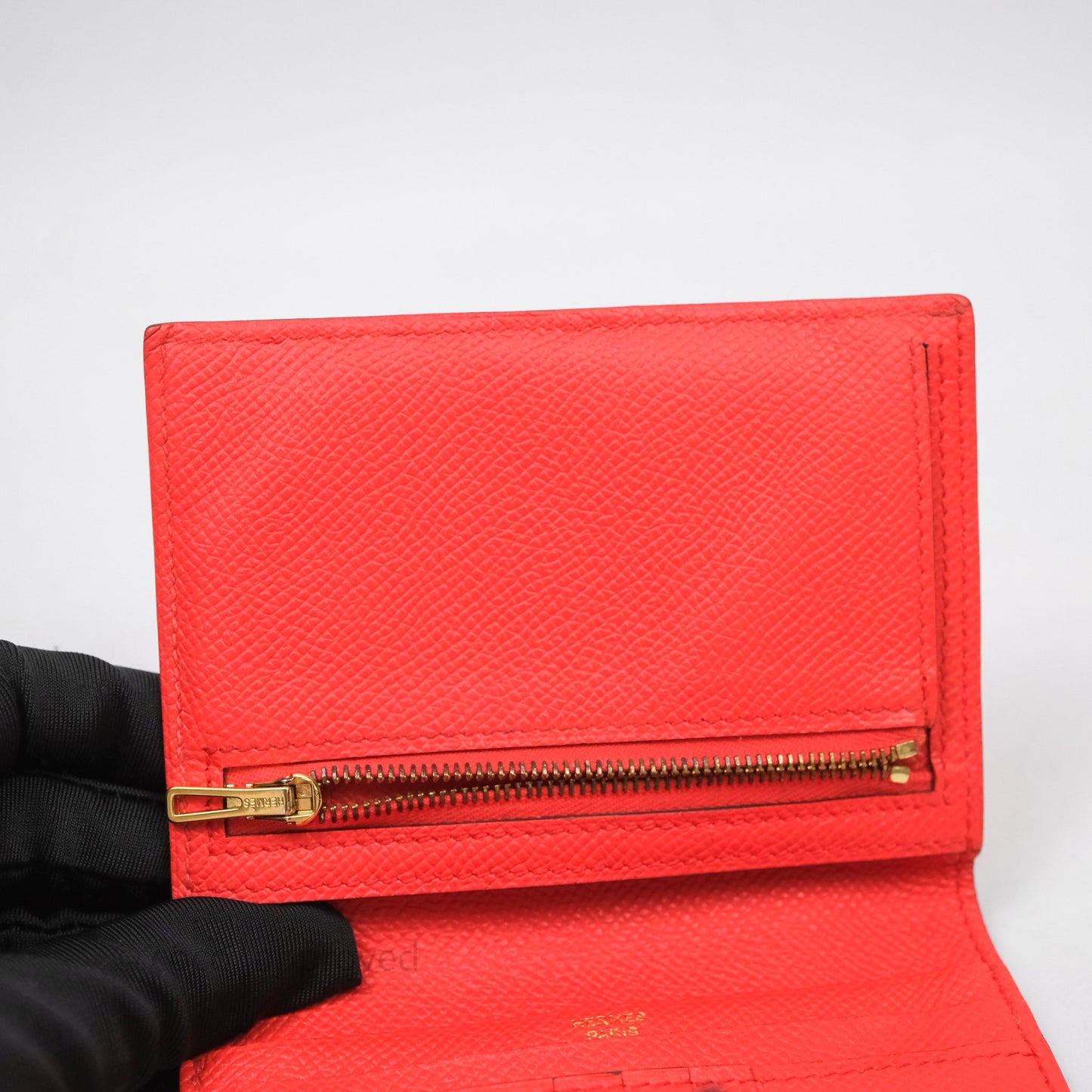 Hermes Bearn Wallet Rouge Tomate S5 Epsom Gold Hardware