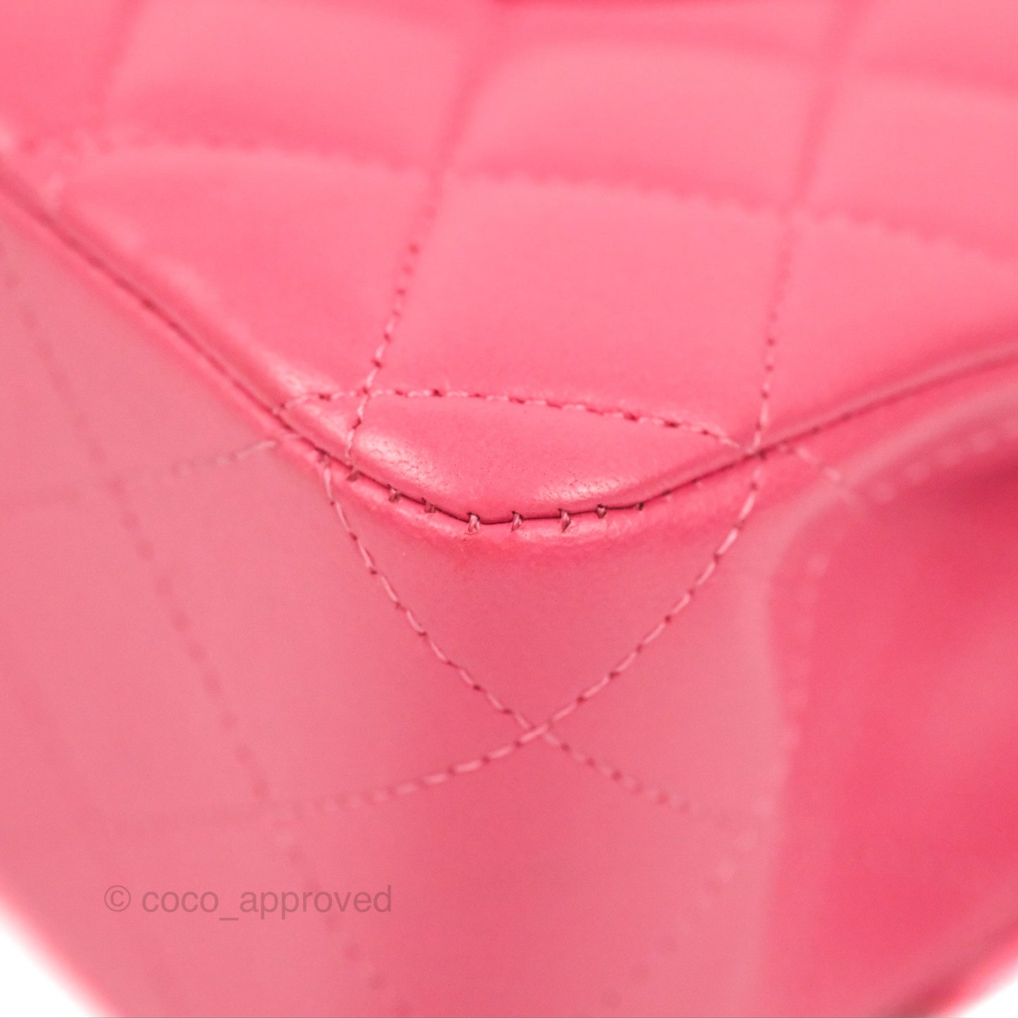Chanel Classic M/L Medium Flap Quilted Pink Lambskin Silver Hardware