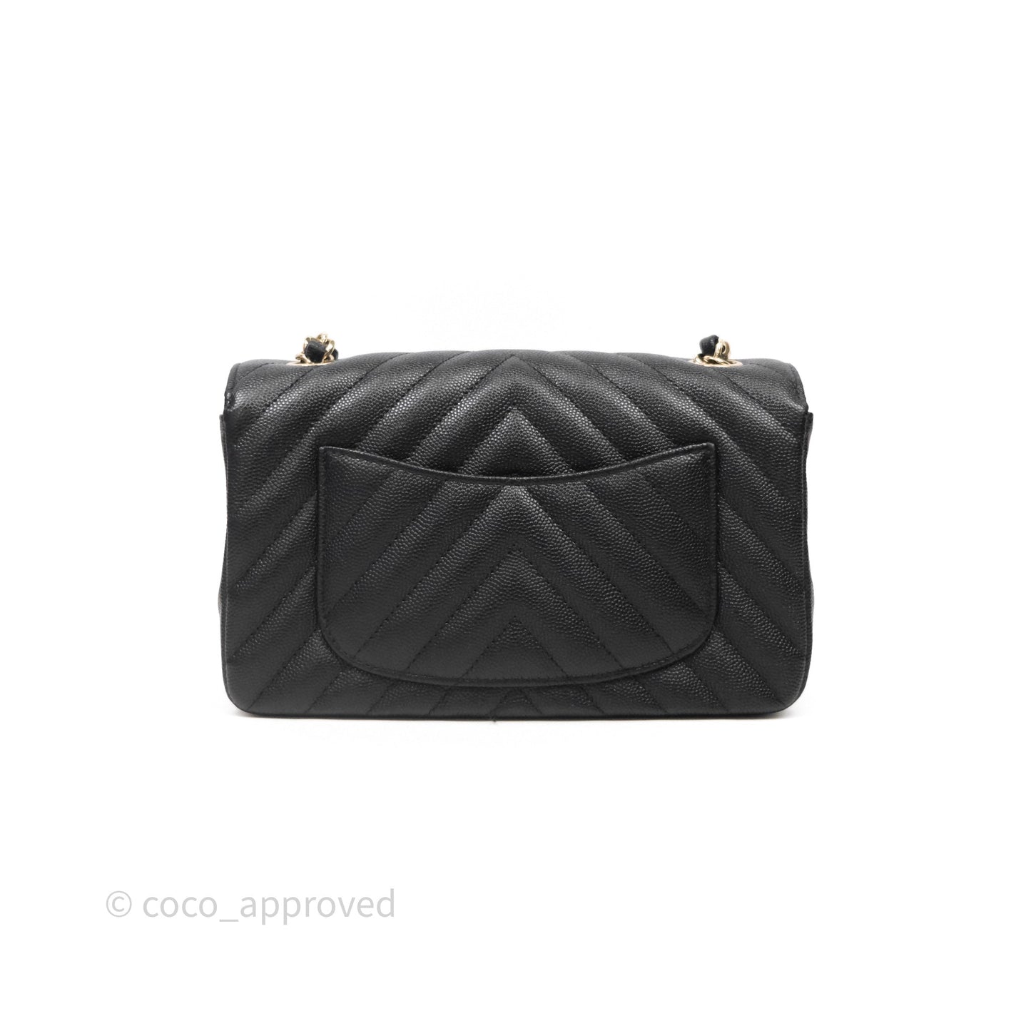 Chanel Quilted Mini Rectangular Black Caviar Gold Hardware